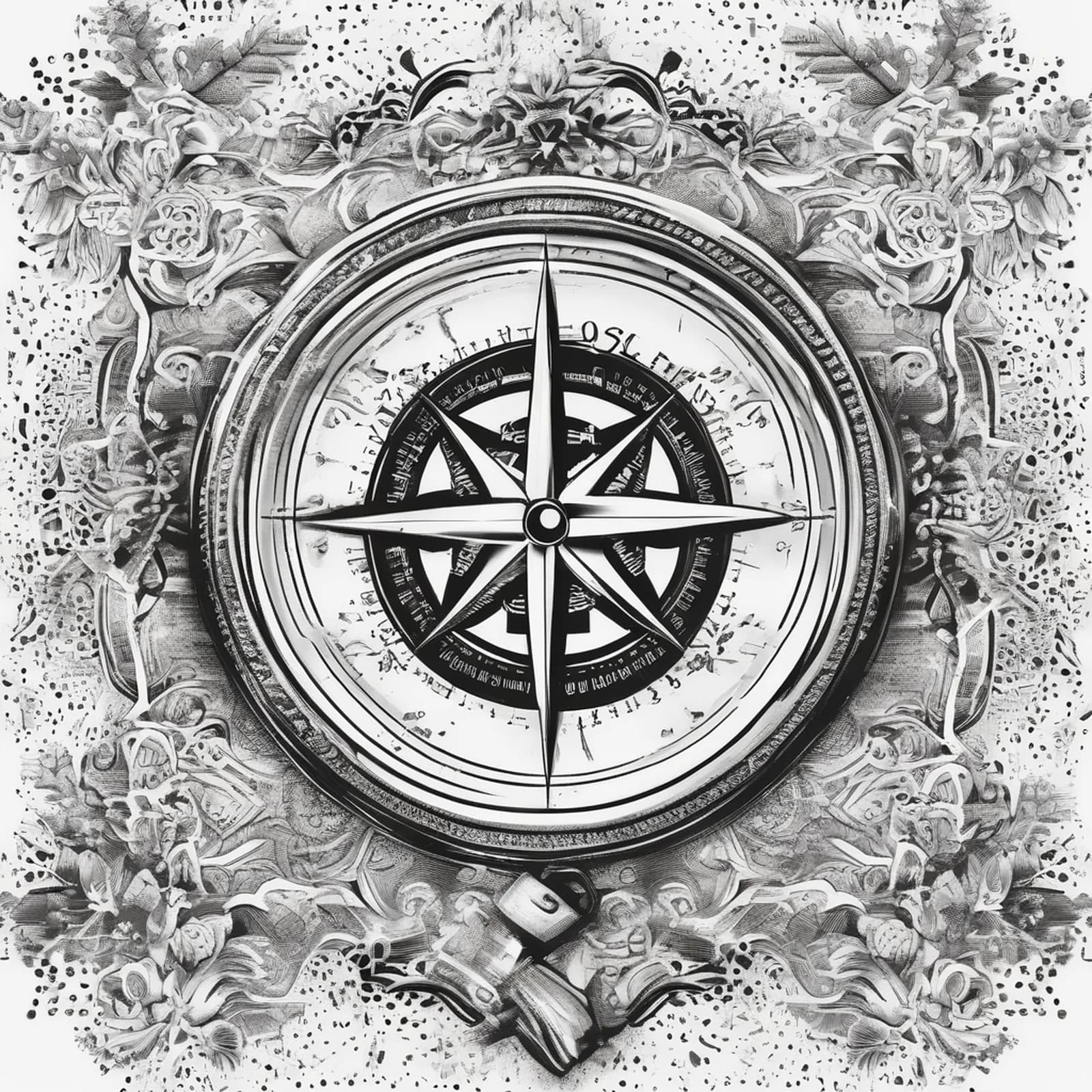 Compass And Hiking Backpack tattoo design