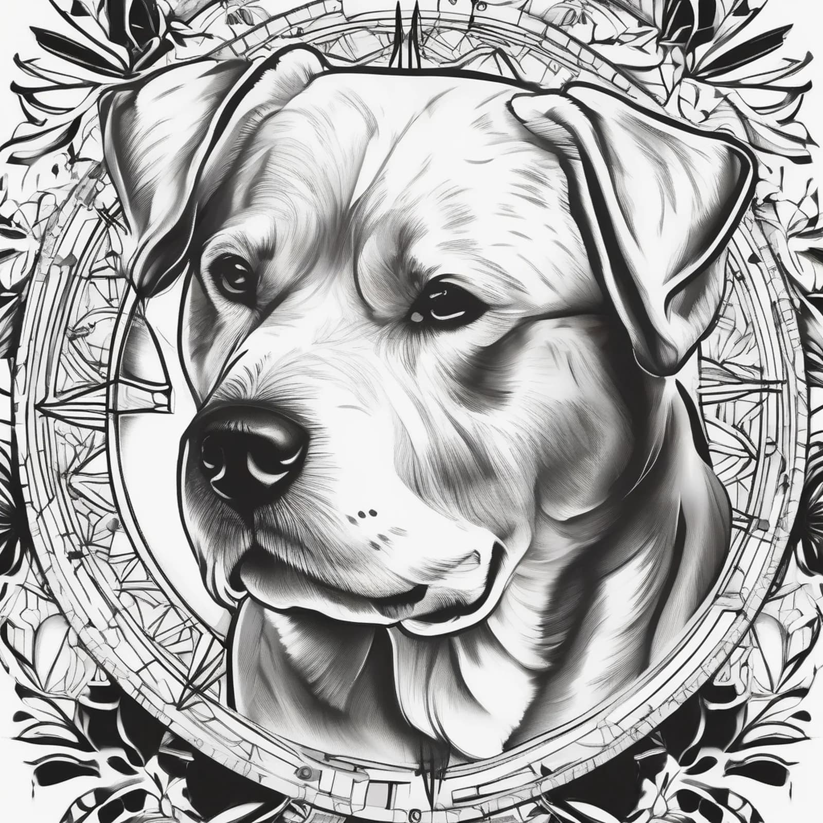 Compass And Paw Print tattoo design, alternative version 3