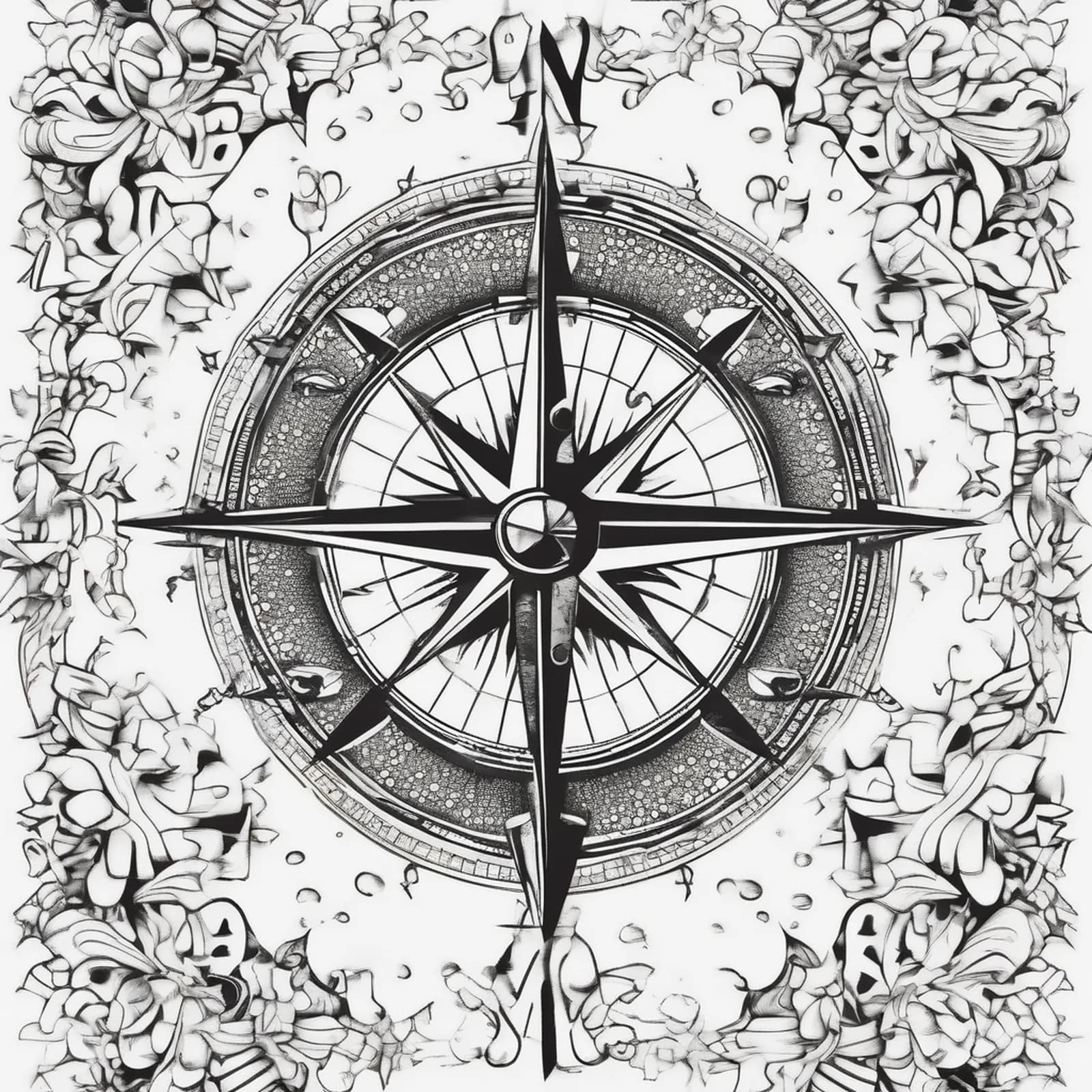 Compass And Telescope tattoo design
