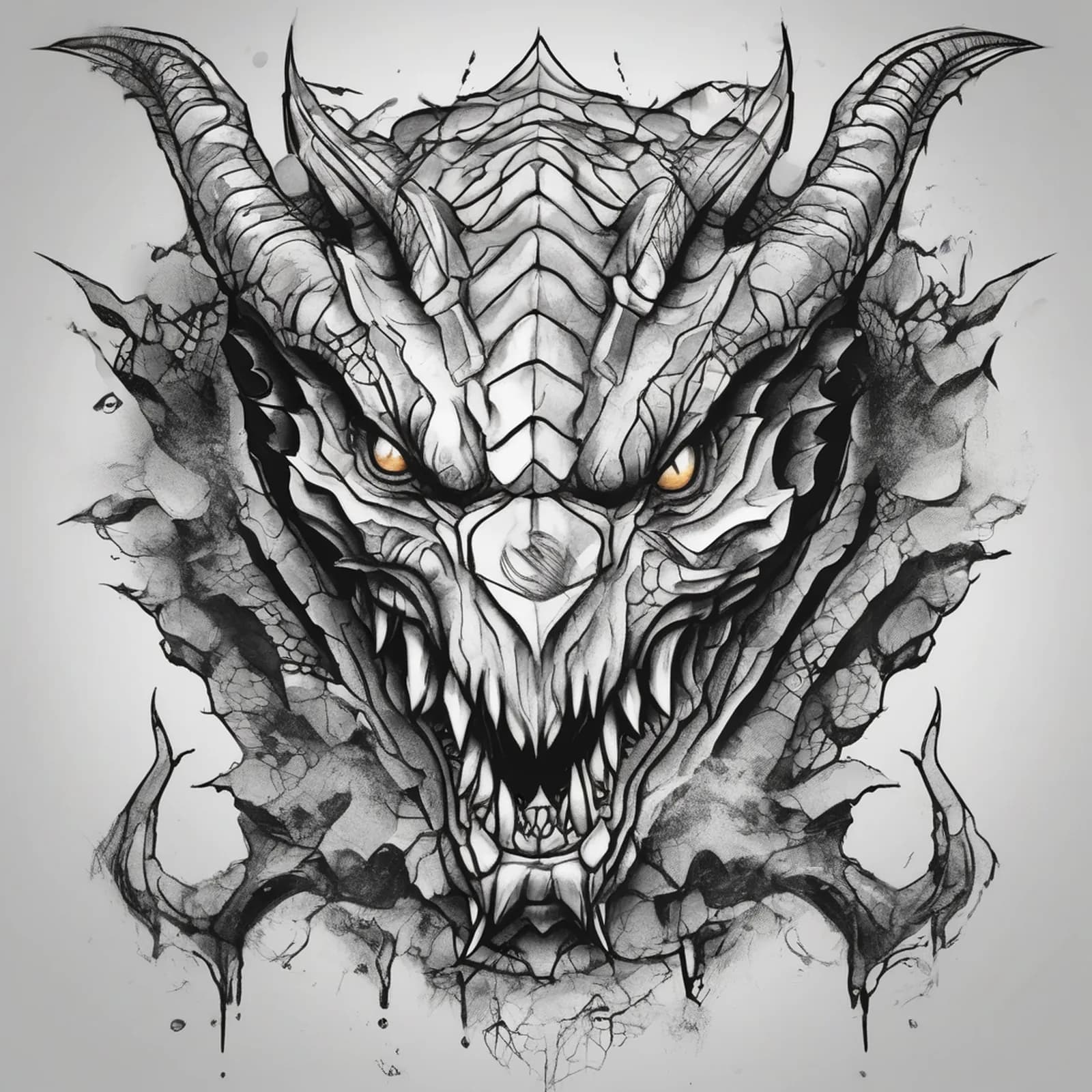 Dragon Claw Ripping Skin tattoo design, alternative version 2