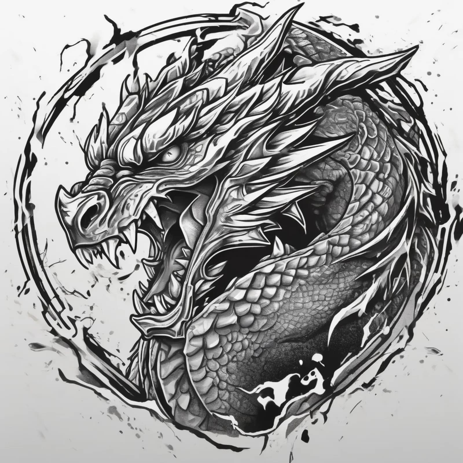 Dragon Claw Ripping Skin tattoo design, alternative version 3