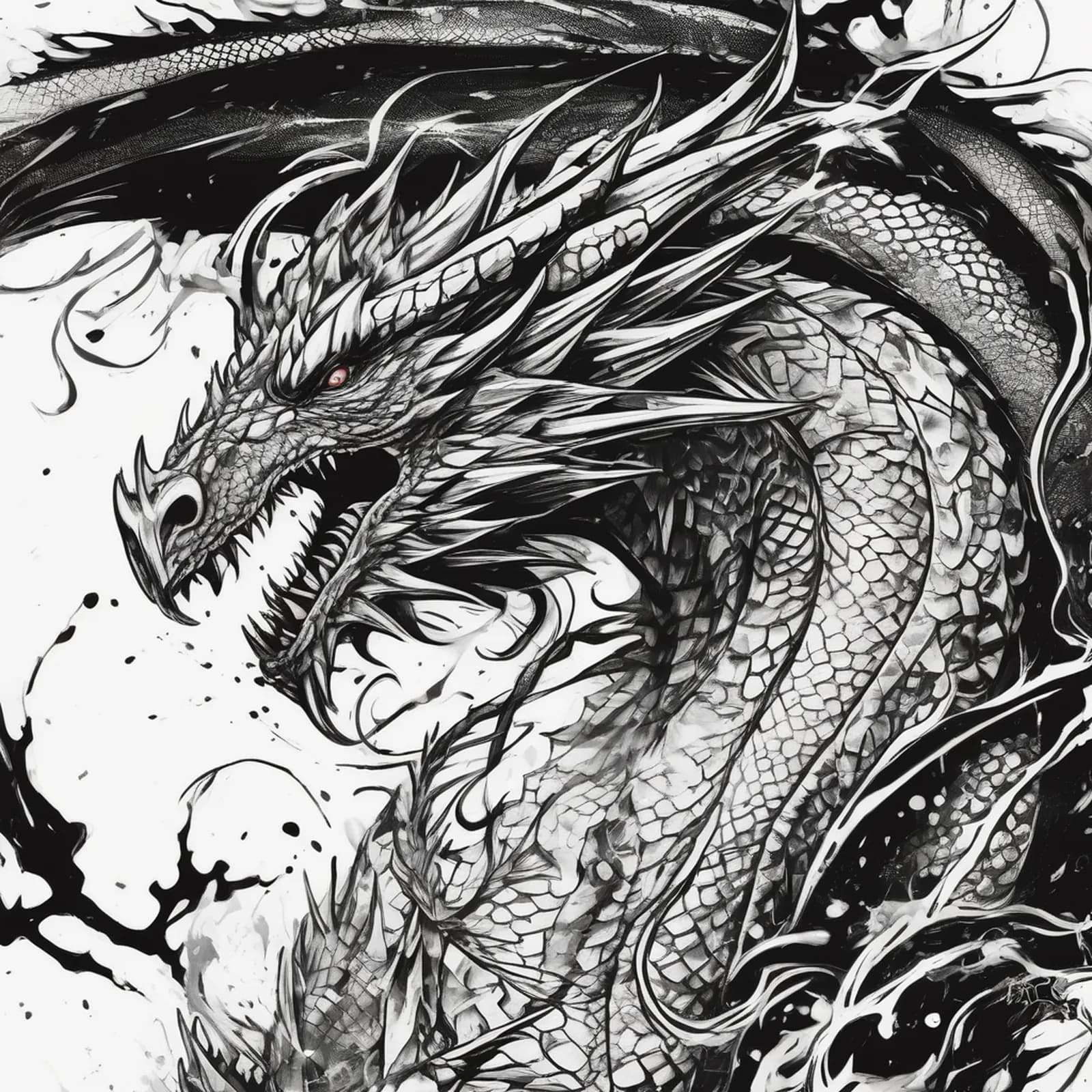 Dragon Hand and Knuckles tattoo design, alternative version 3