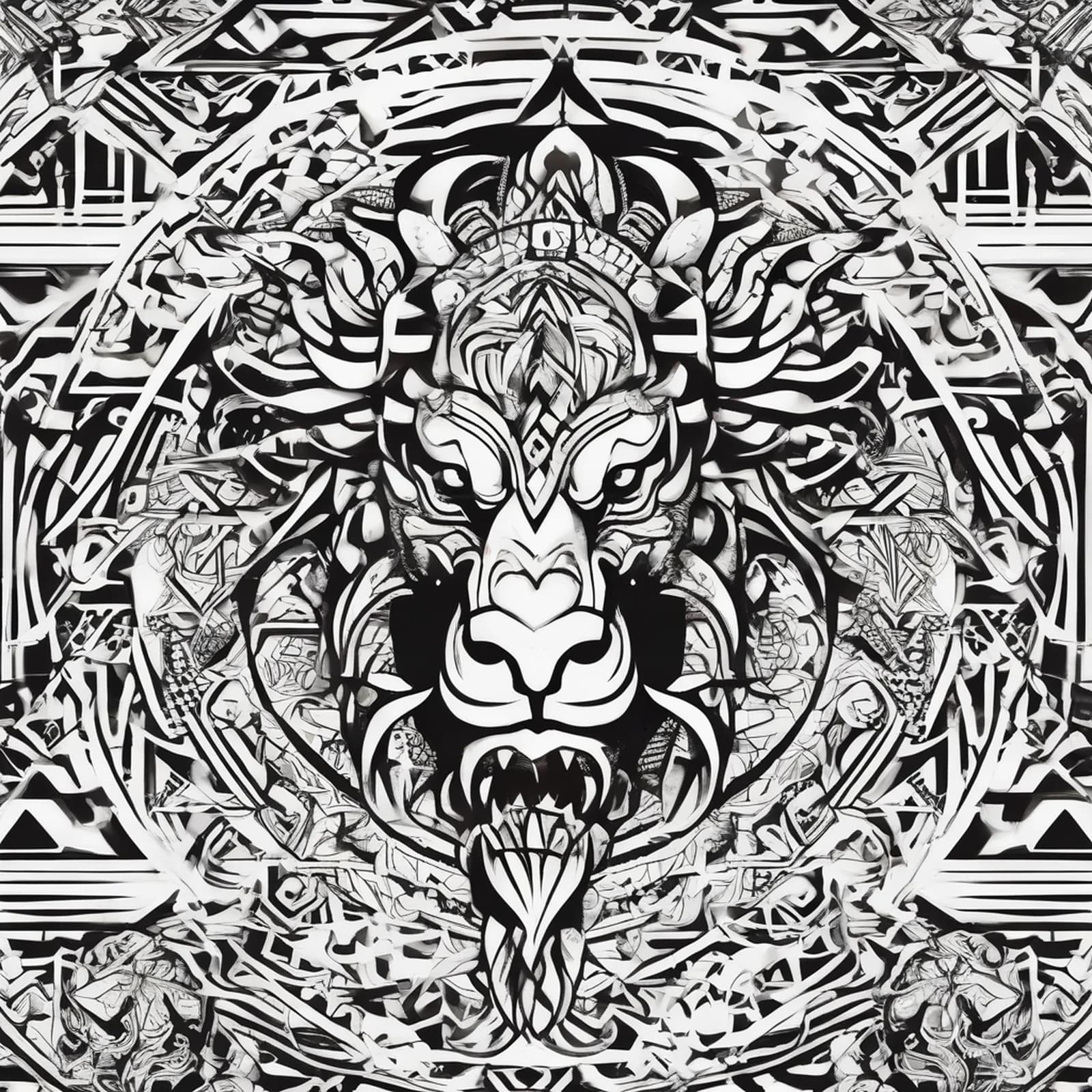 Polynesian Inspired Dragon Sleeve tattoo design, alternative version 3