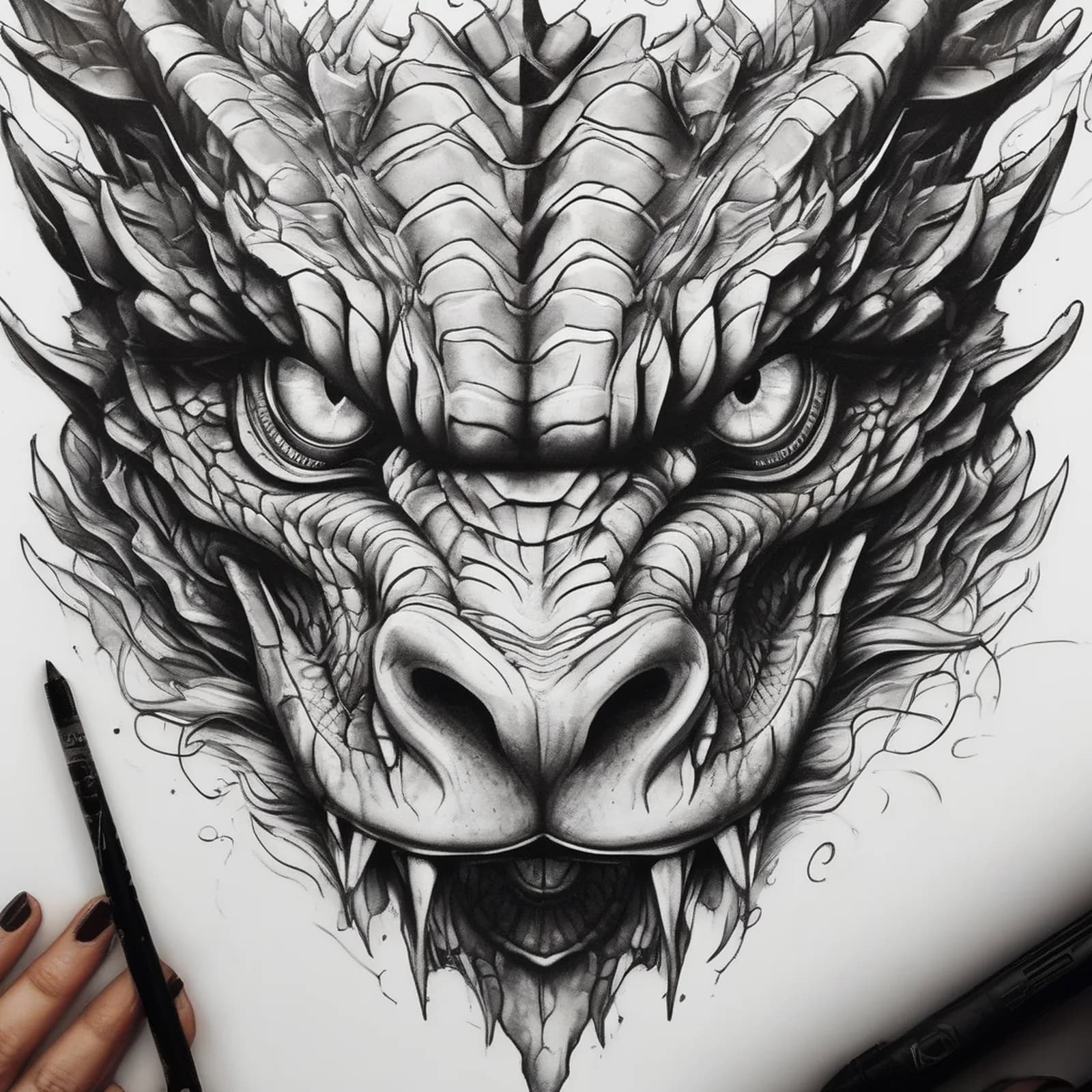 Realistic Dragon Eye Forearm tattoo design, alternative version 3