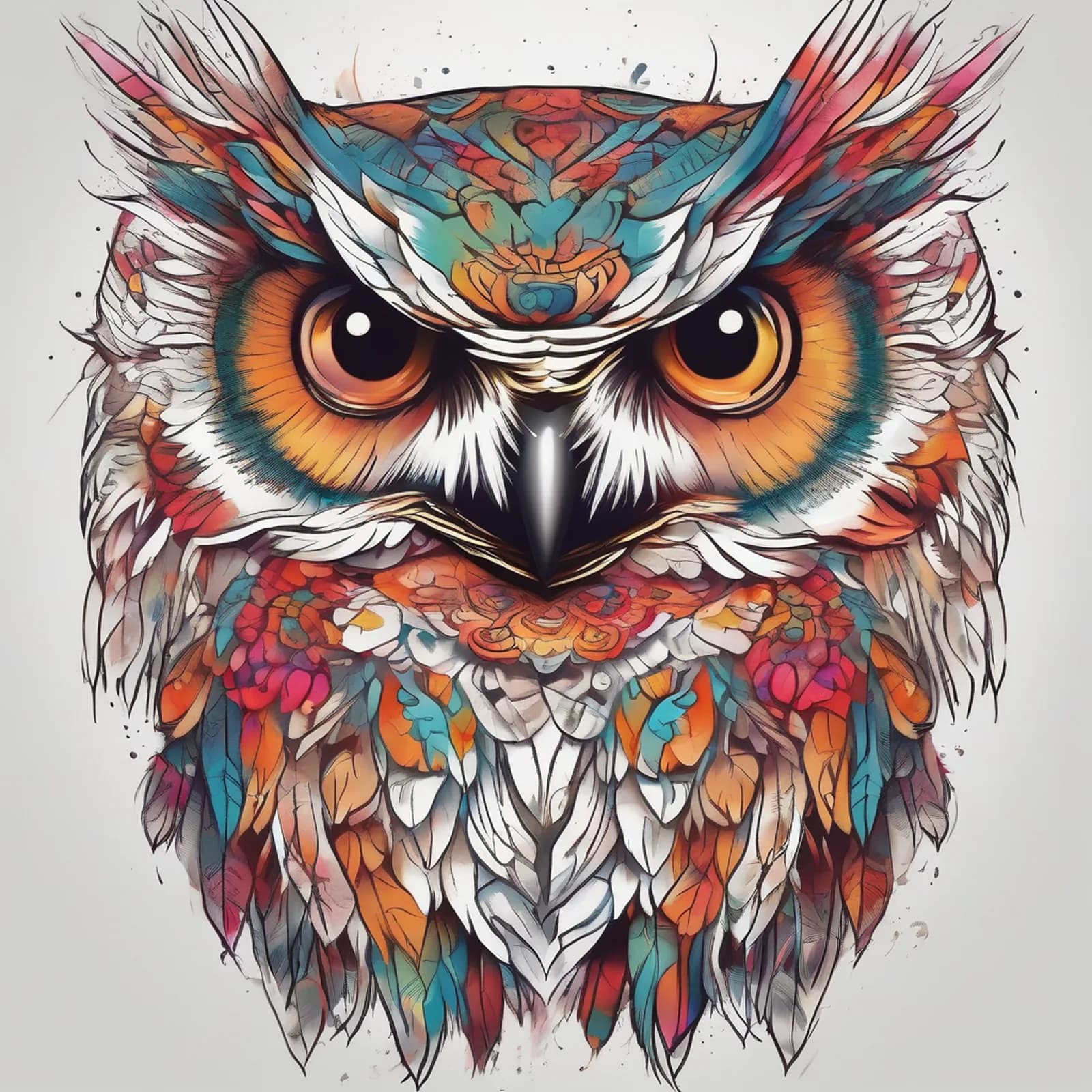 Baby Owlet tattoo design, alternative version 2