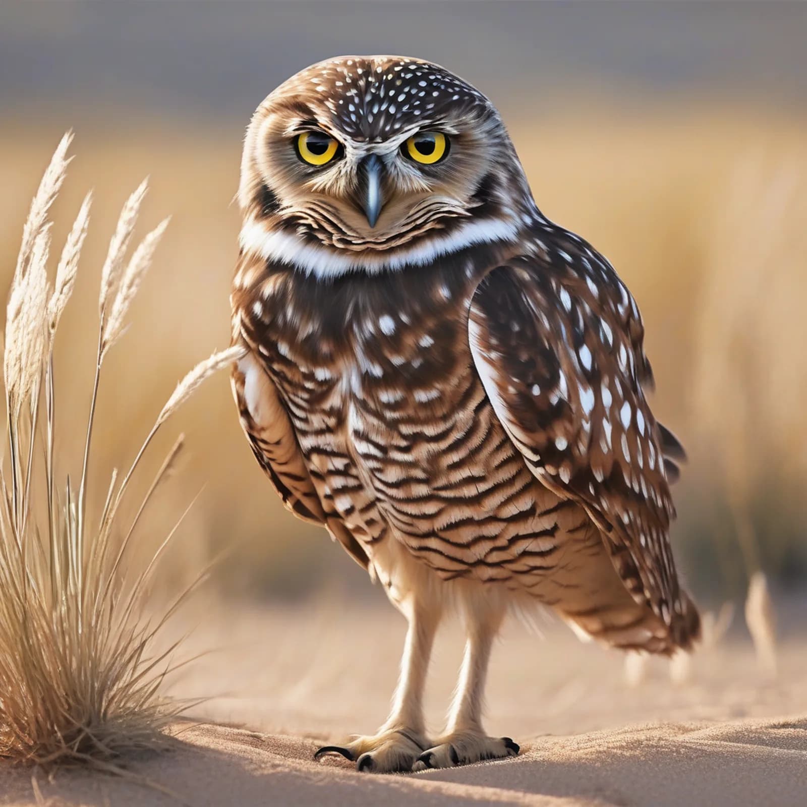 Burrowing Owl tattoo design, alternative version 4