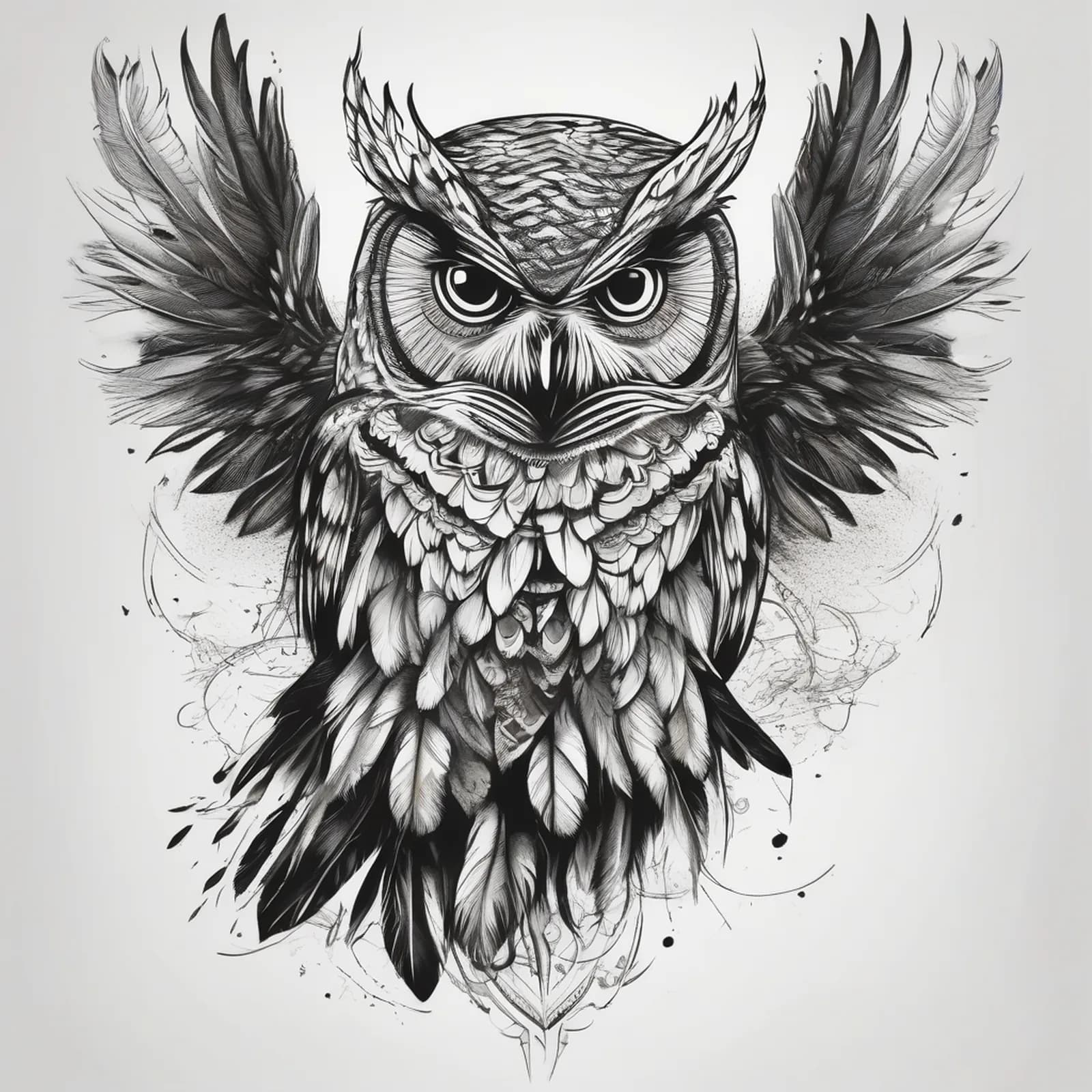 Delicate Owl On Collarbone tattoo design