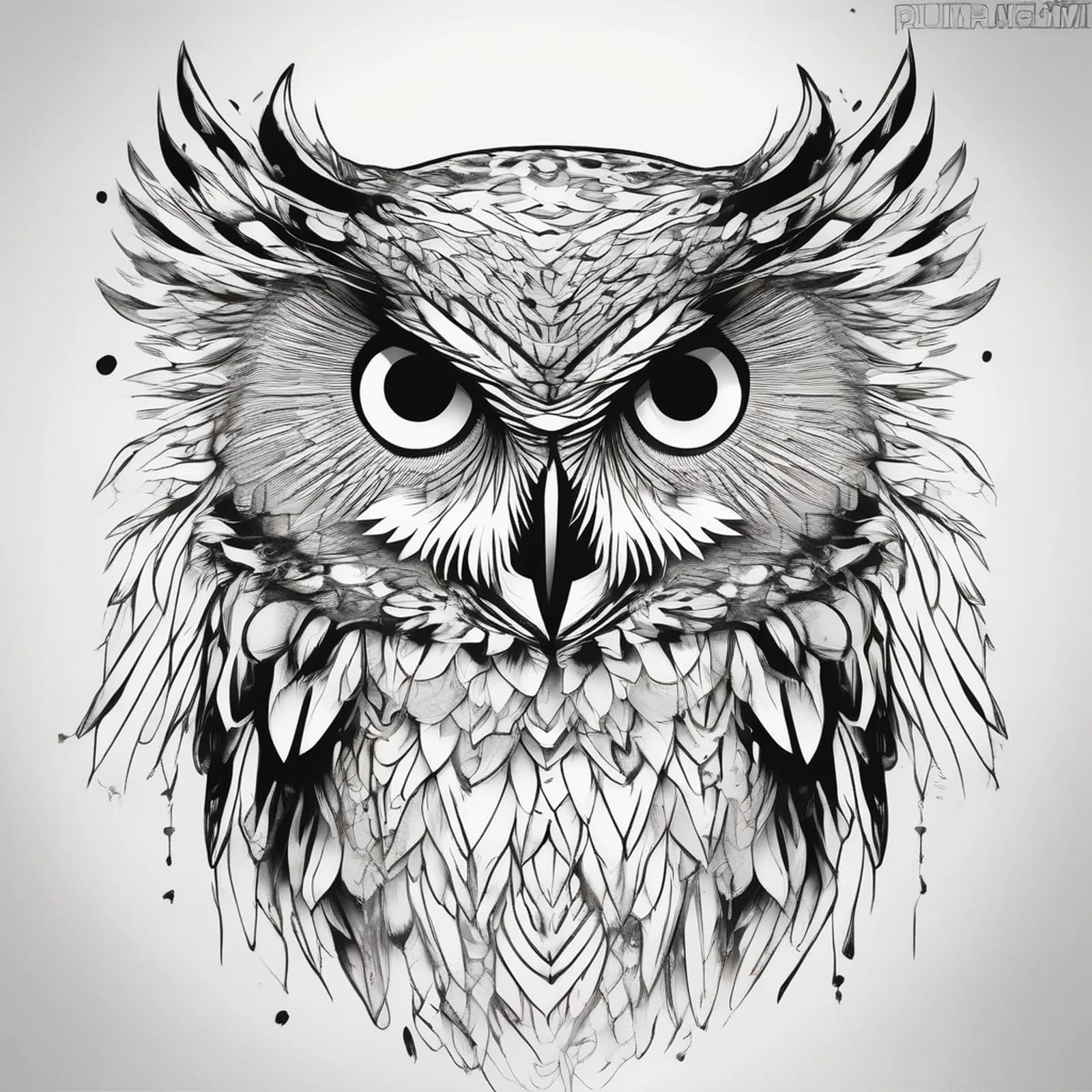 Delicate Owl On Collarbone tattoo design, alternative version 3