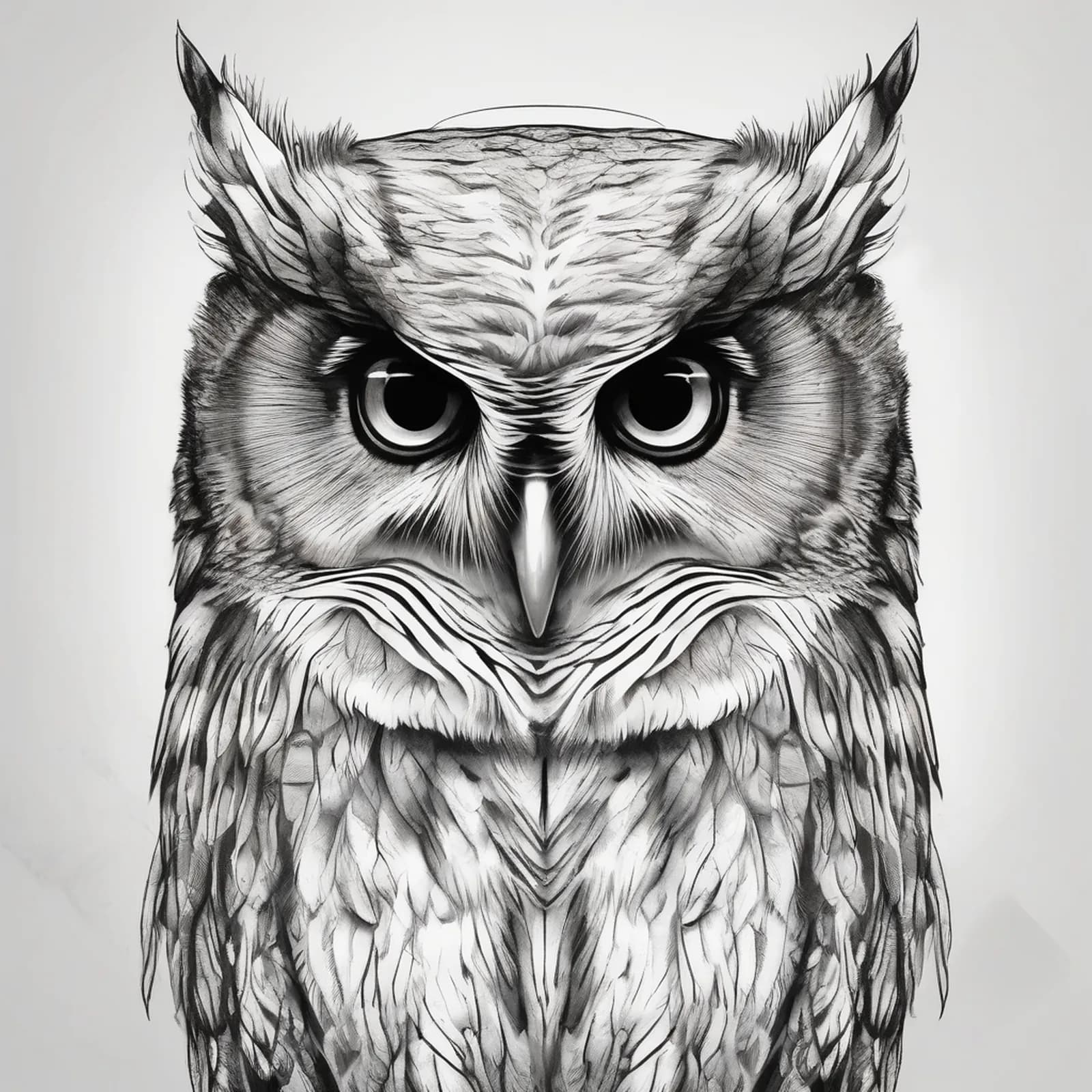 Elf Owl tattoo design, alternative version 2