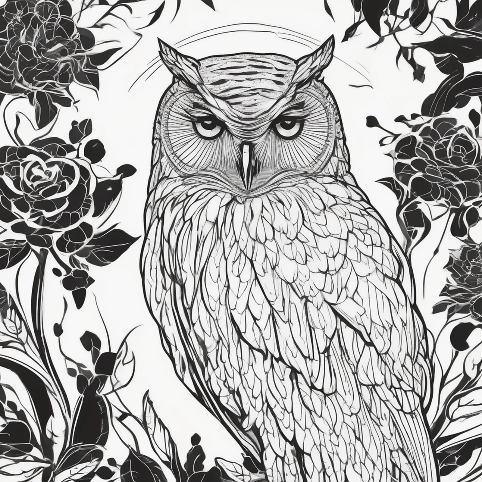 First Owl Inner Arm tattoo design, alternative version 2
