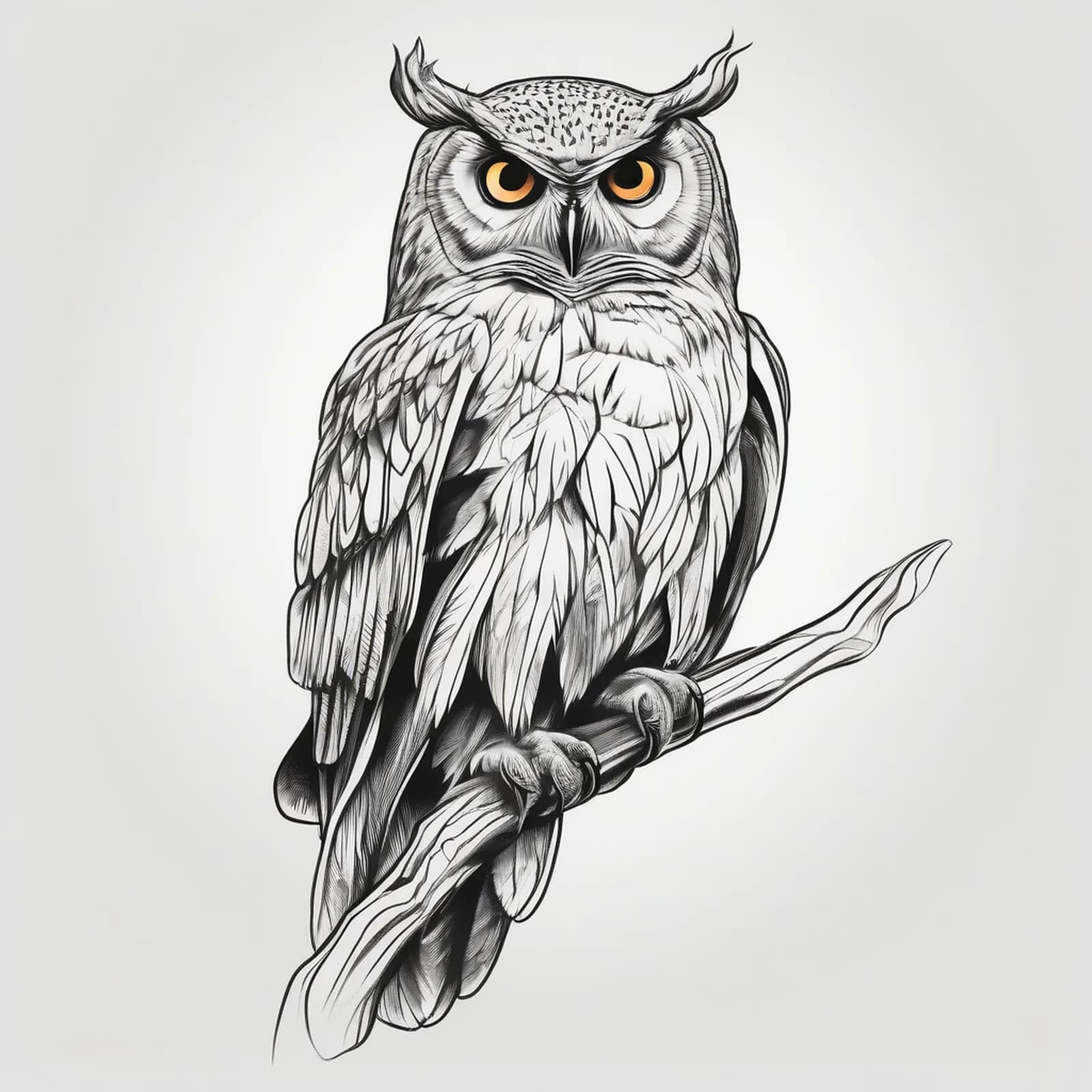 First Owl Inner Arm tattoo design, alternative version 3