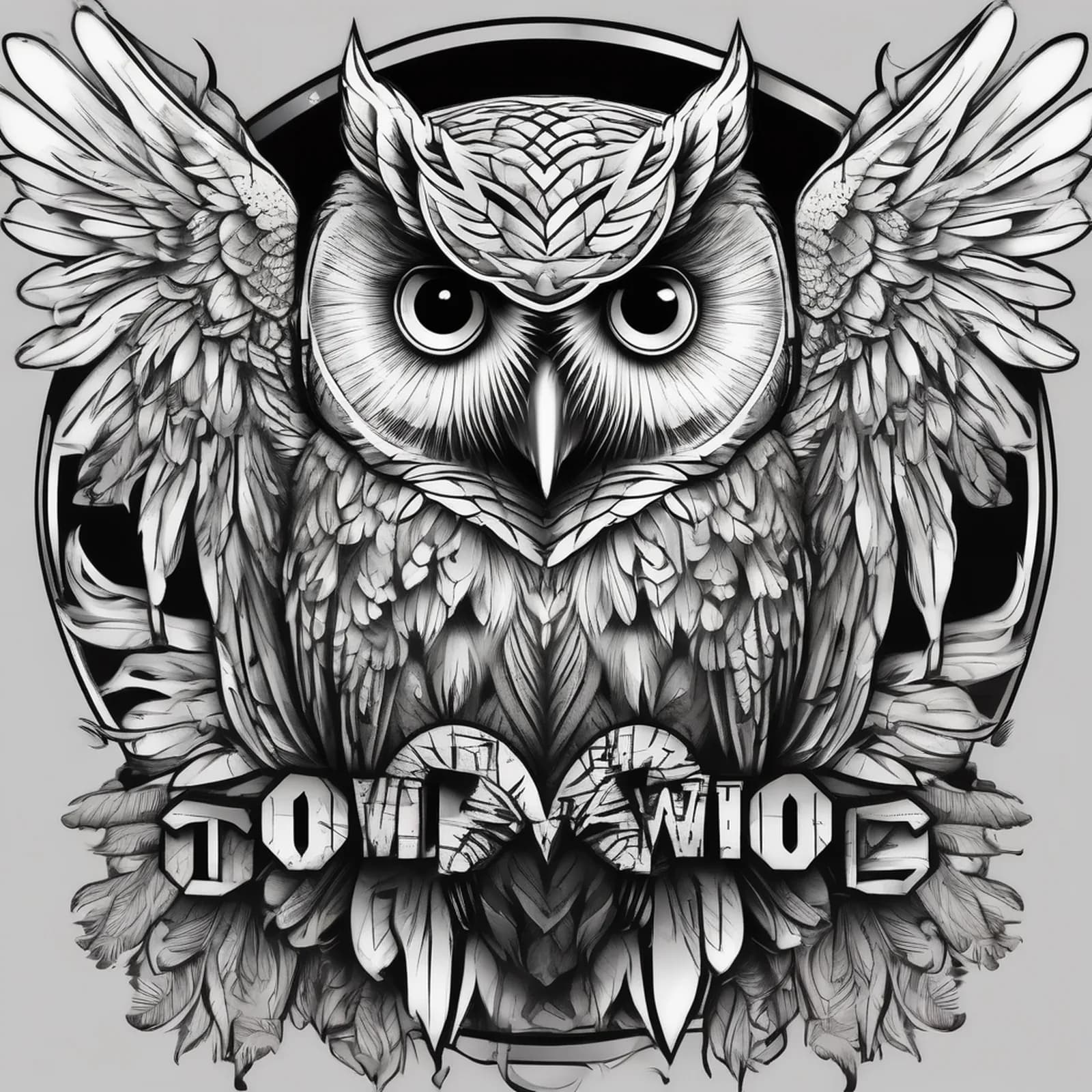 Flying Owl With Spread Wings tattoo design