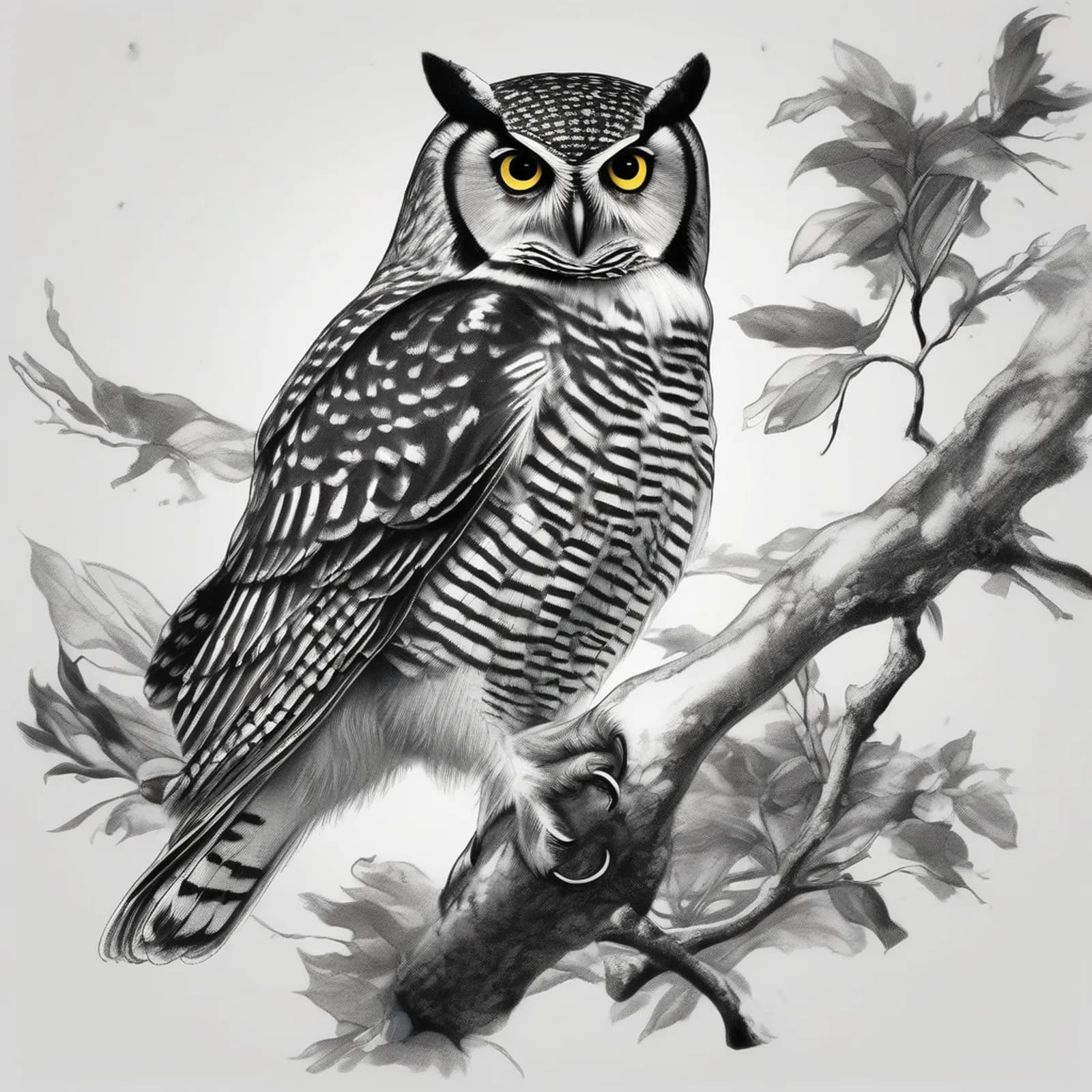 Hawk Owl In Flight tattoo design
