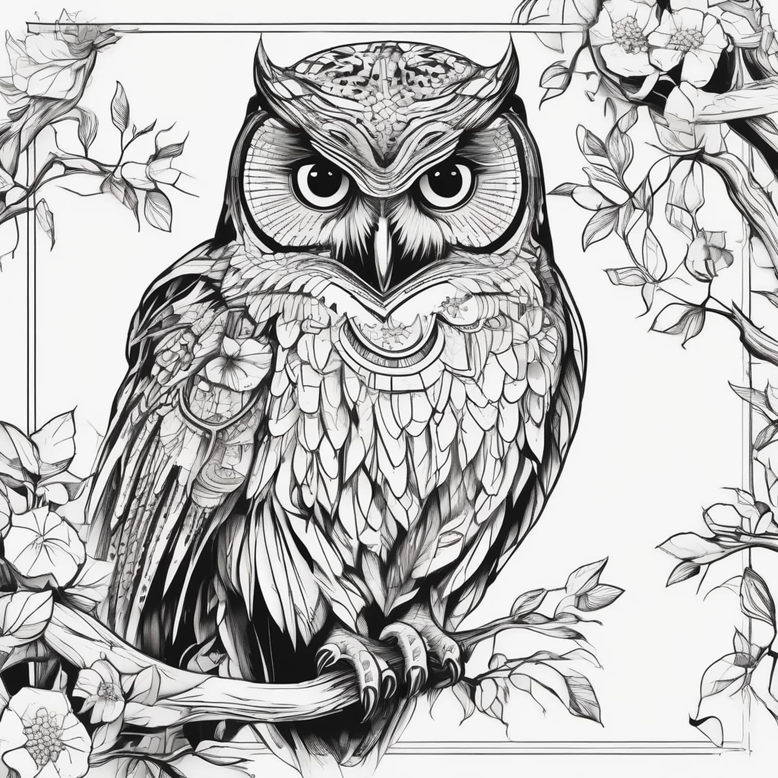 Memorial Owl With Banner tattoo design, alternative version 2