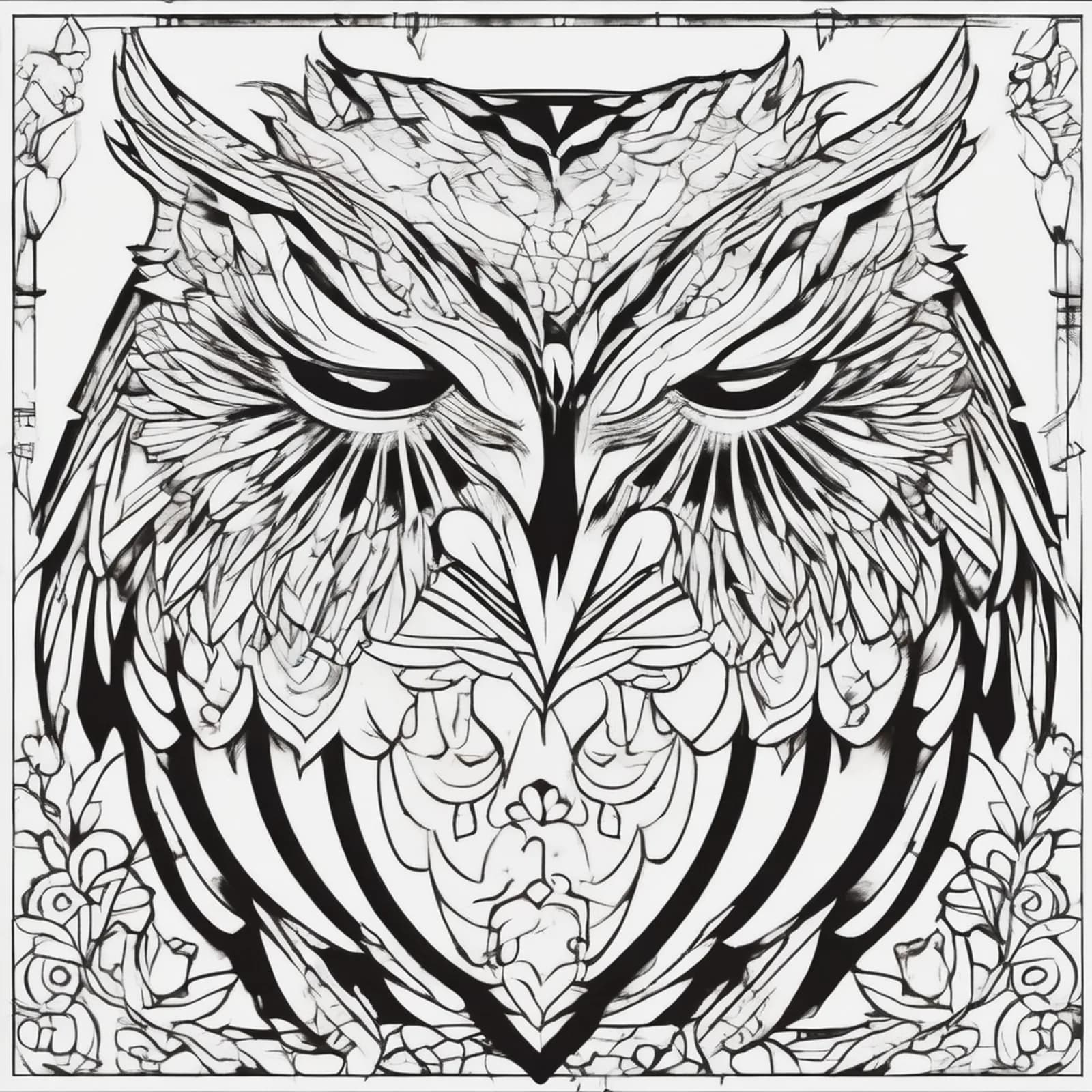 Micro Owl Behind Ear tattoo design, alternative version 3