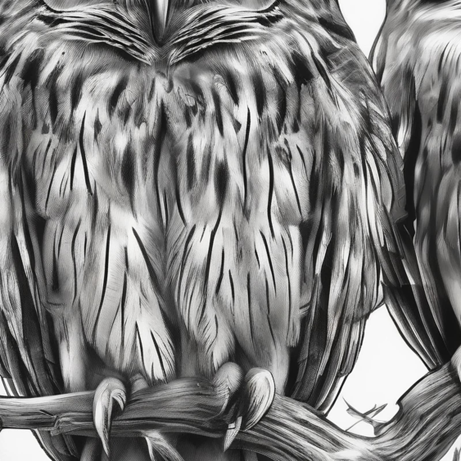 Owl Across The Back tattoo design, close-up detail