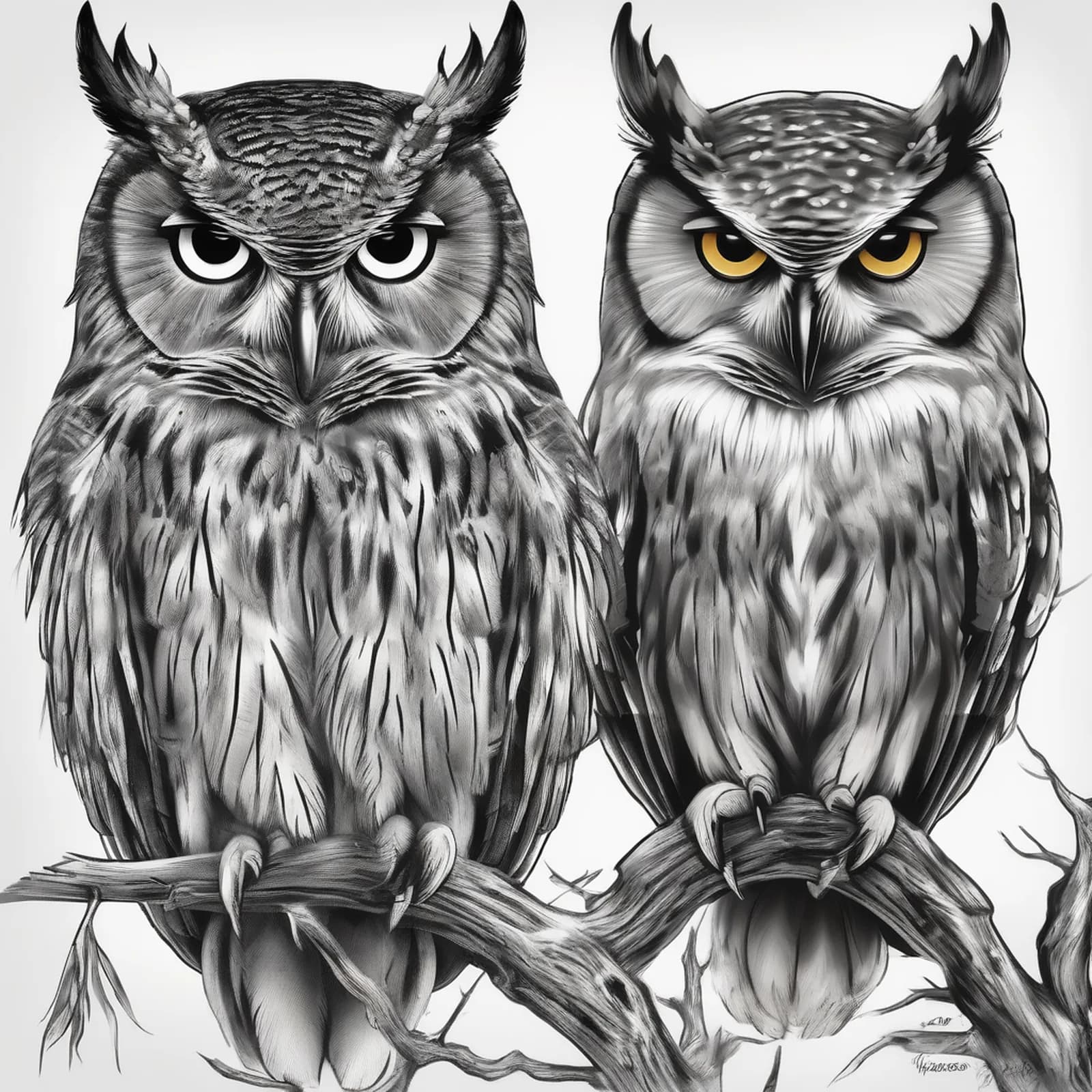 Owl Across The Back tattoo design