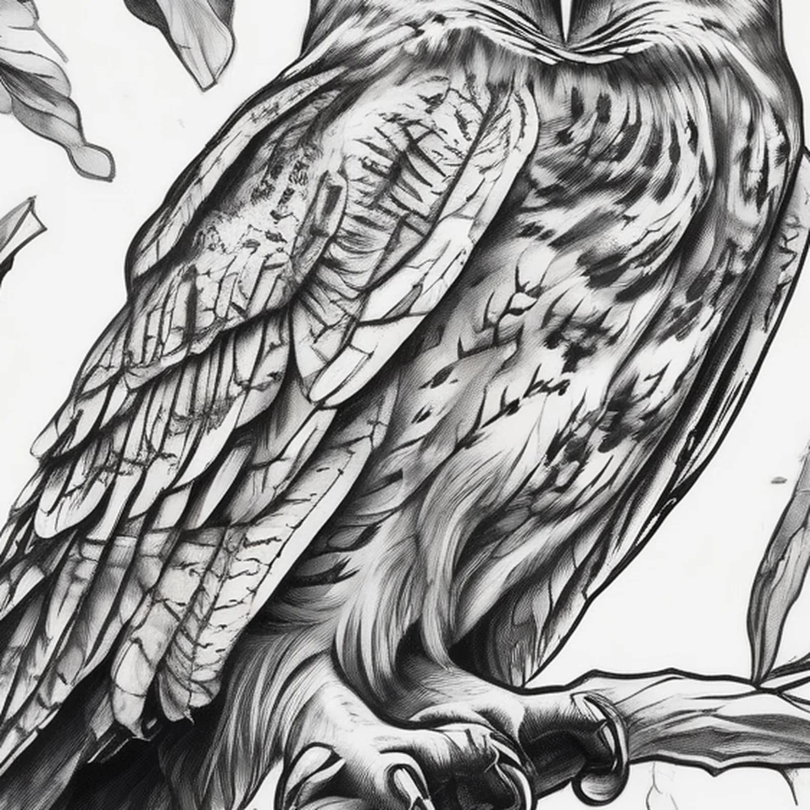 Owl Eyes Close Up tattoo design, close-up detail