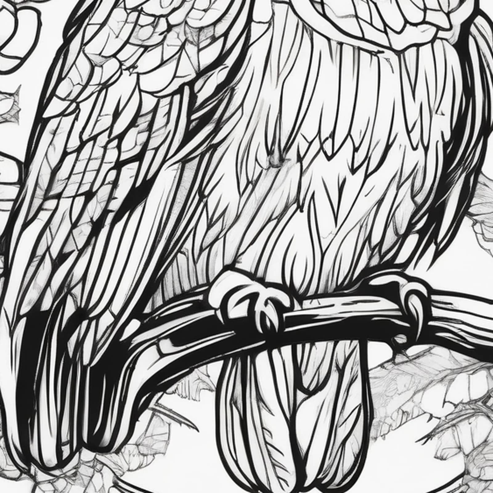 Owl Feather tattoo design, close-up detail