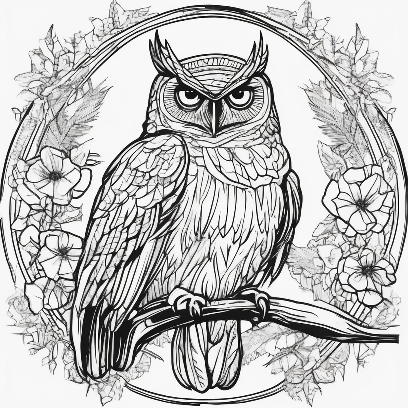 Owl Feather tattoo design