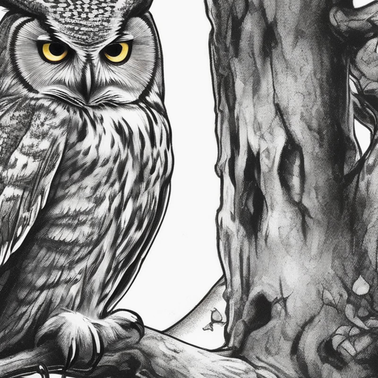 Owl Full Sleeve tattoo design, close-up detail