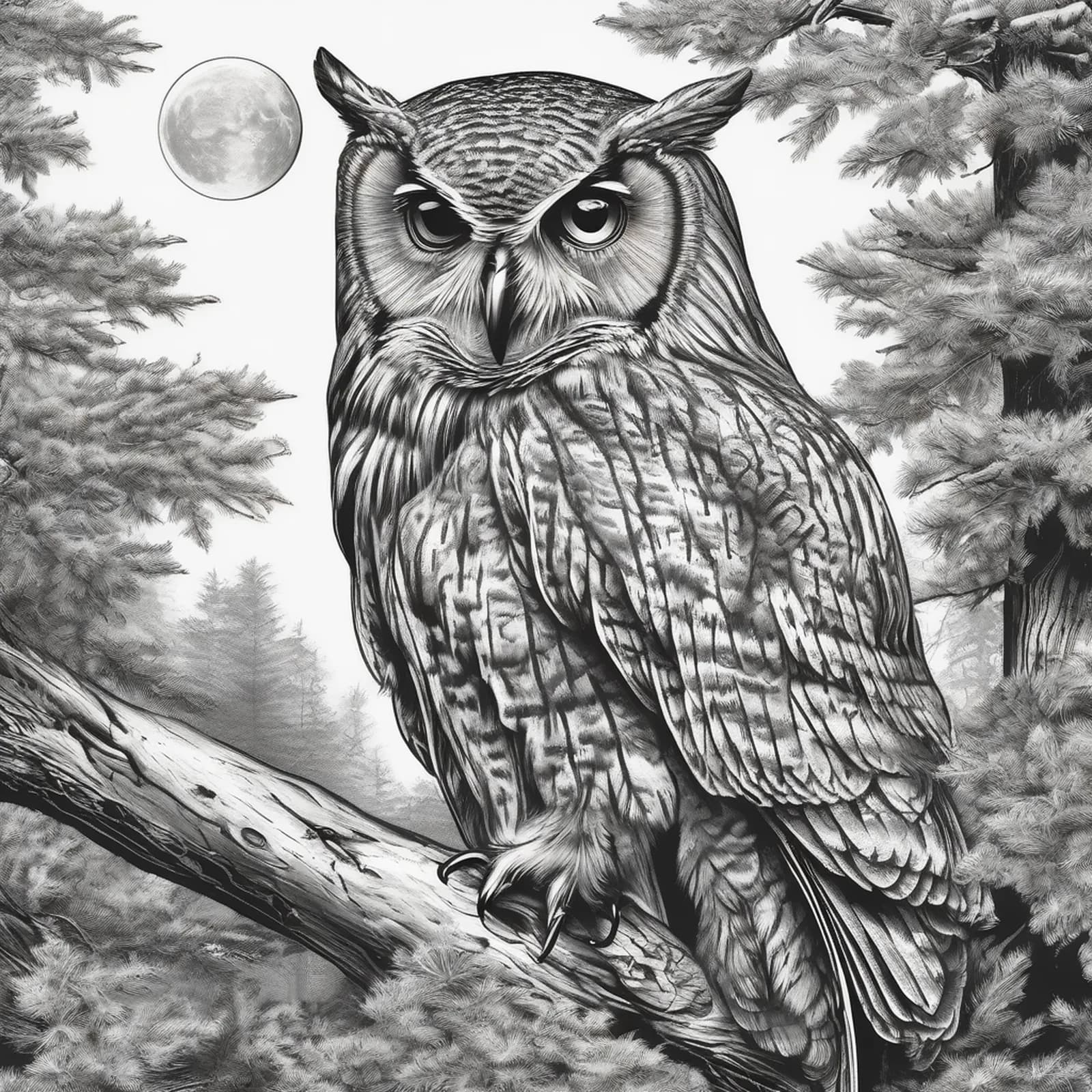 Owl Full Sleeve tattoo design, alternative version 3