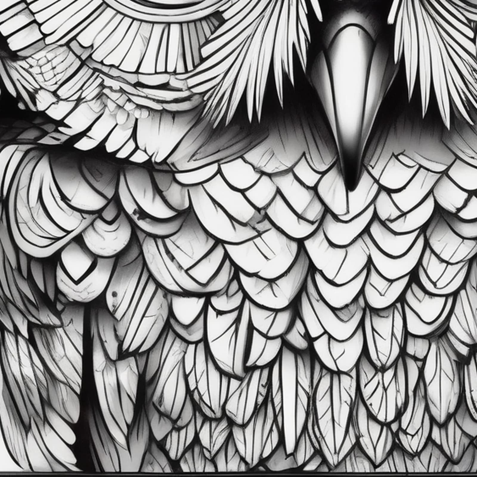 Owl On The Bicep tattoo design, close-up detail