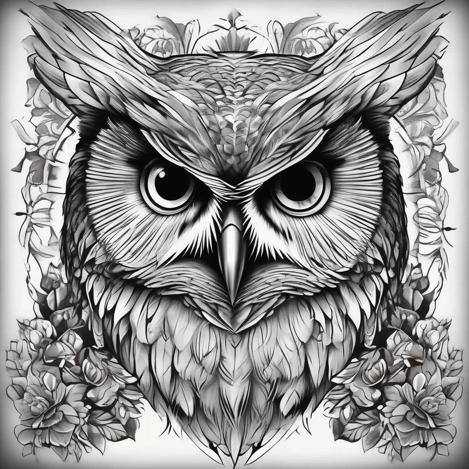 Owl On The Calf tattoo design