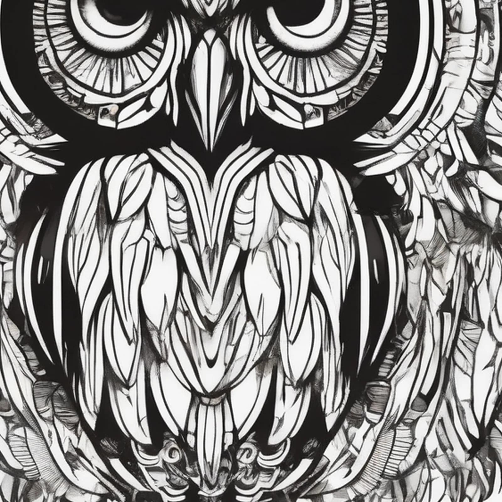 Owl On The Hand tattoo design, close-up detail