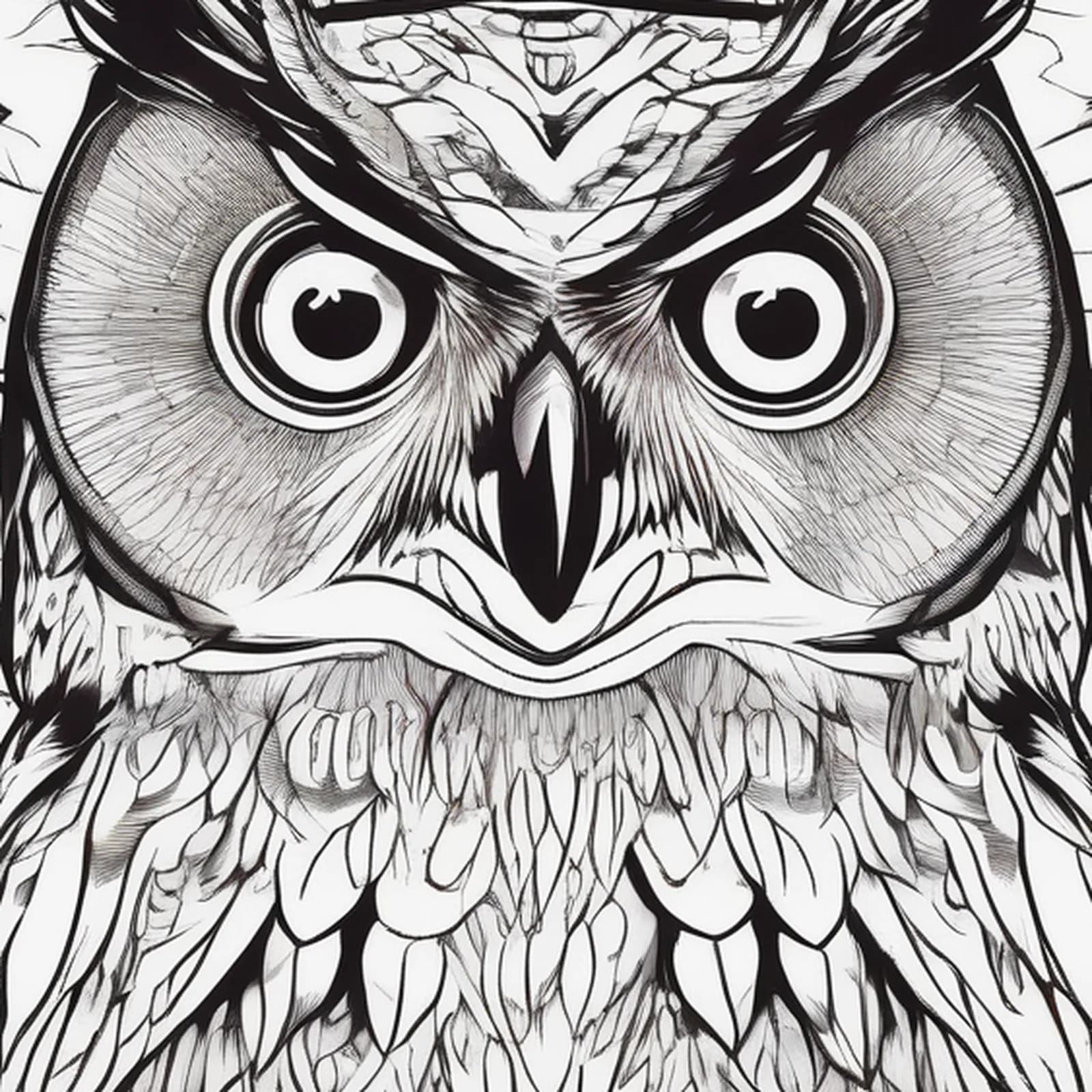Owl On The Hip tattoo design, close-up detail