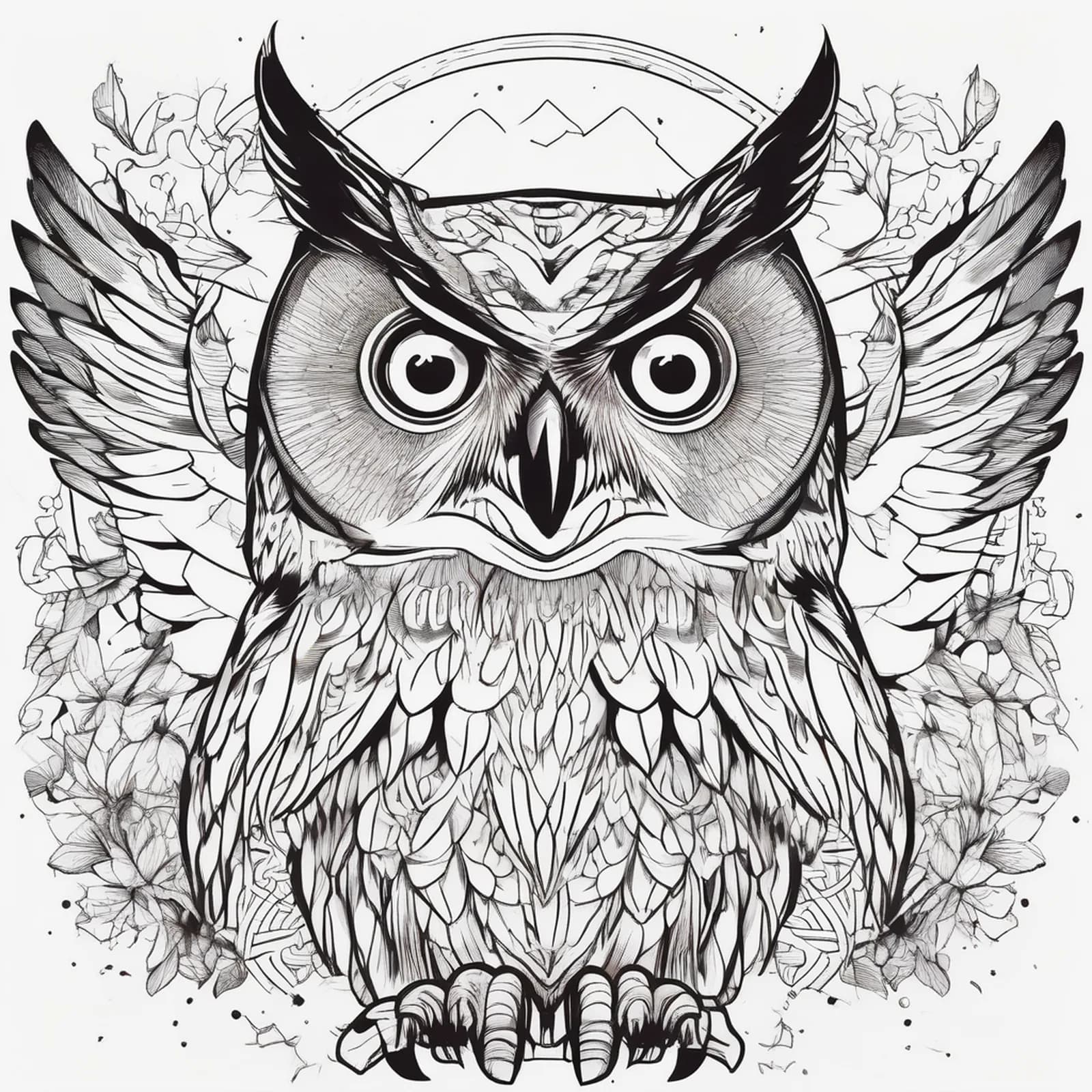 Owl On The Hip tattoo design