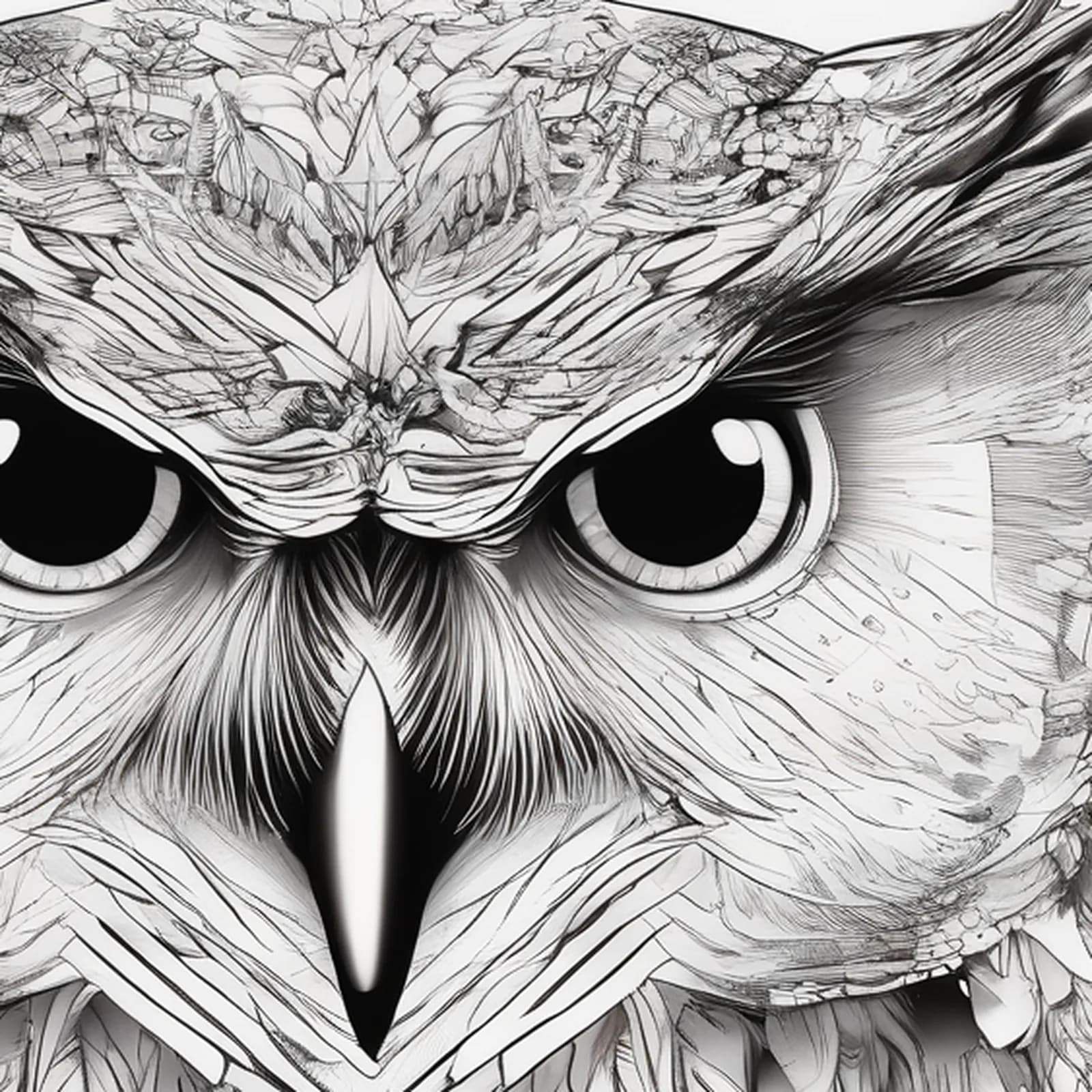 Owl On The Neck tattoo design, close-up detail