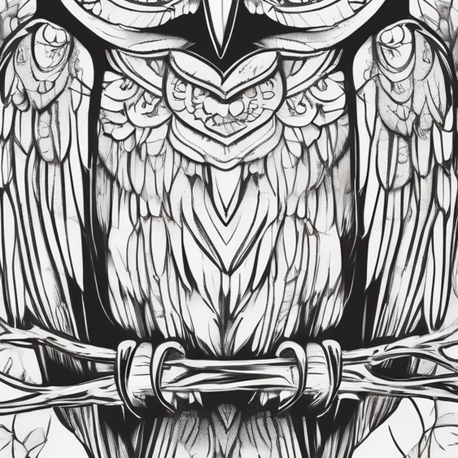 Owl On The Side Ribs tattoo design, close-up detail