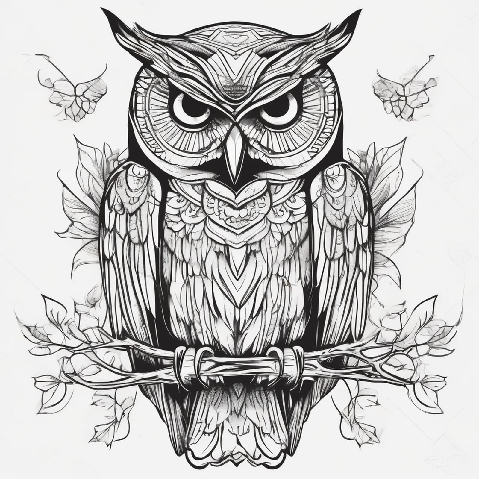 Owl On The Side Ribs tattoo design
