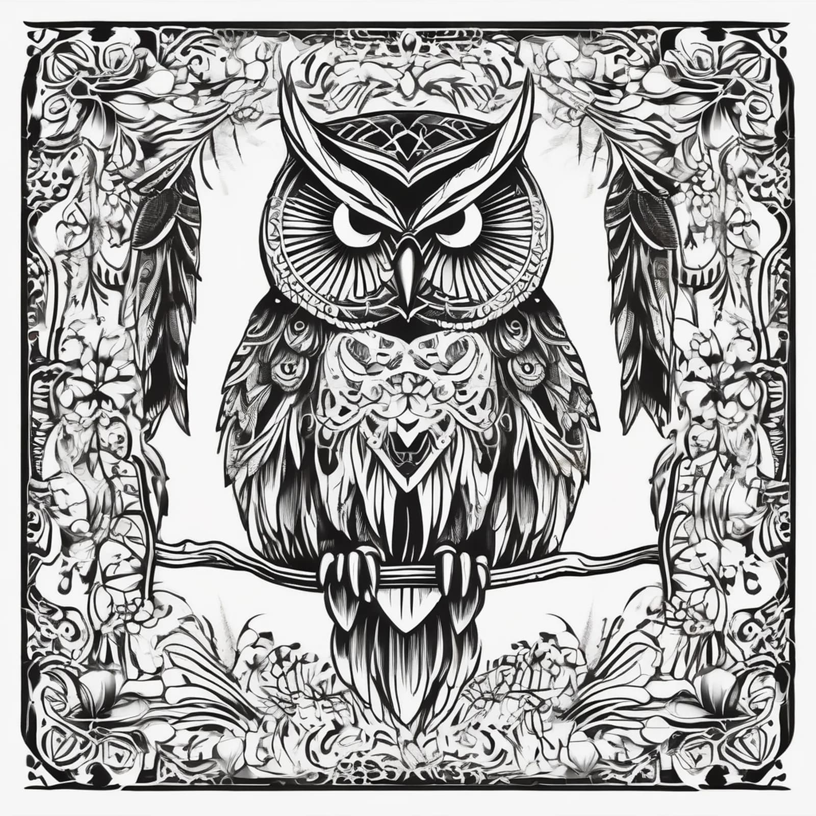Owl Thigh Piece tattoo design