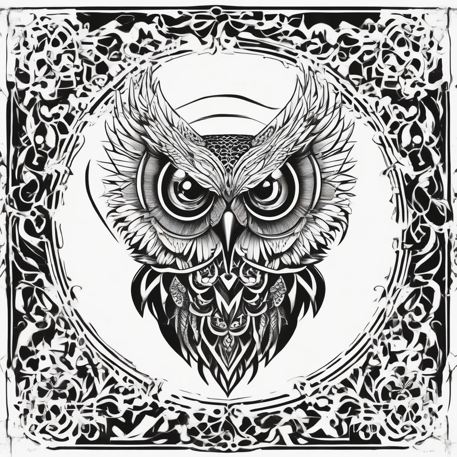 Owl With Antique Key tattoo design