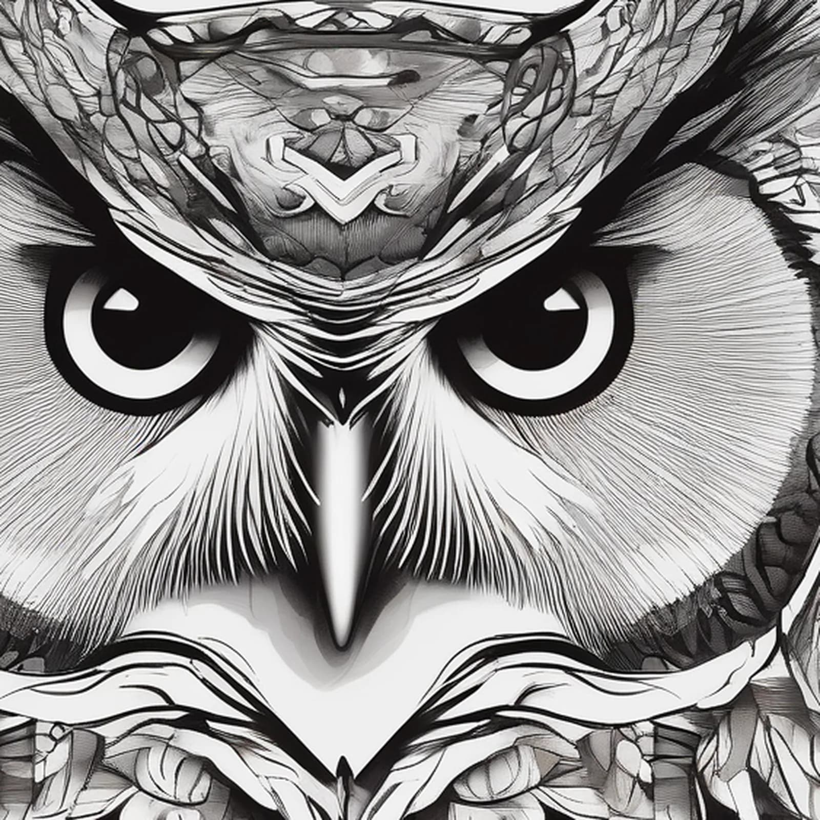 Owl Wrapping The Forearm tattoo design, close-up detail