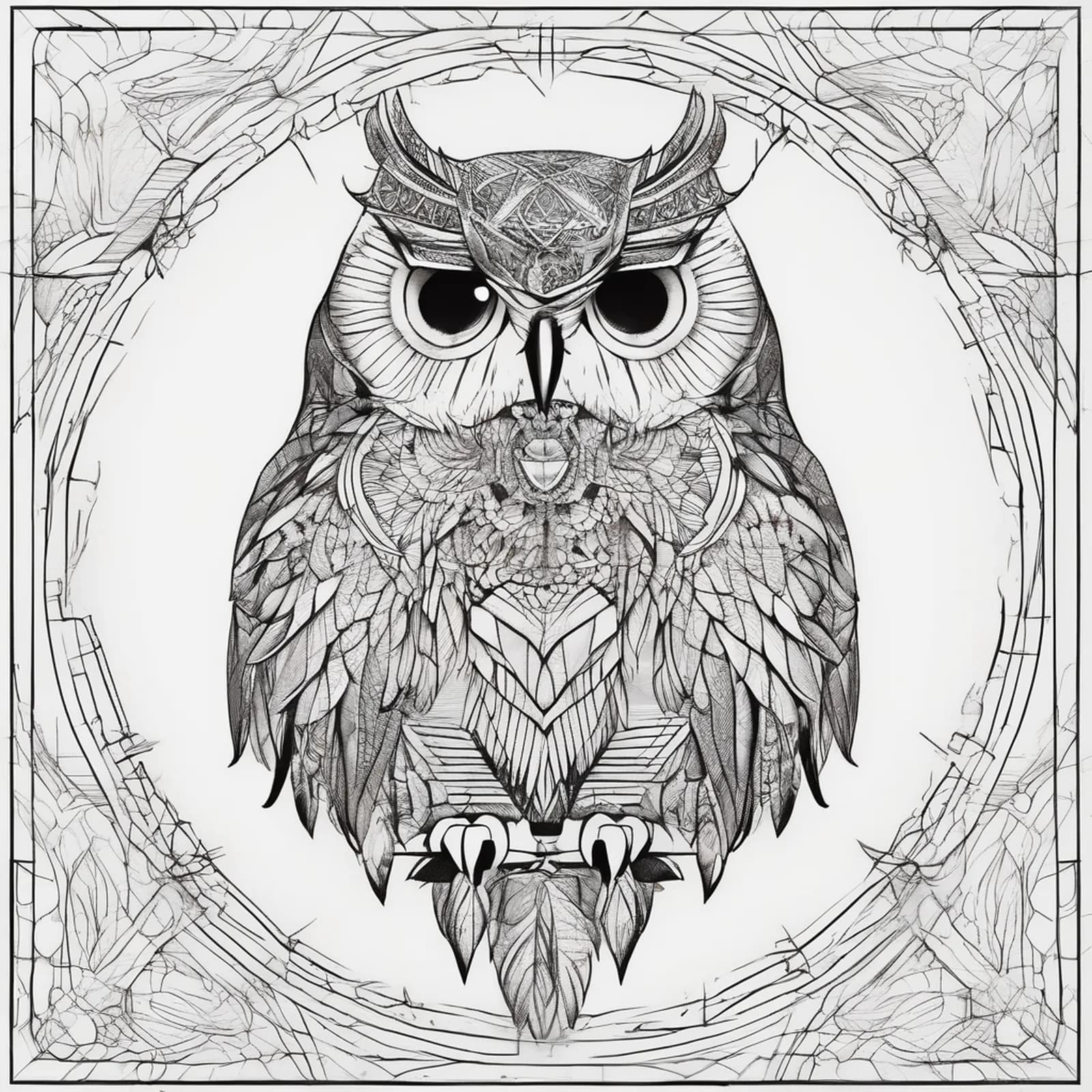 Sacred Geometry Owl tattoo design
