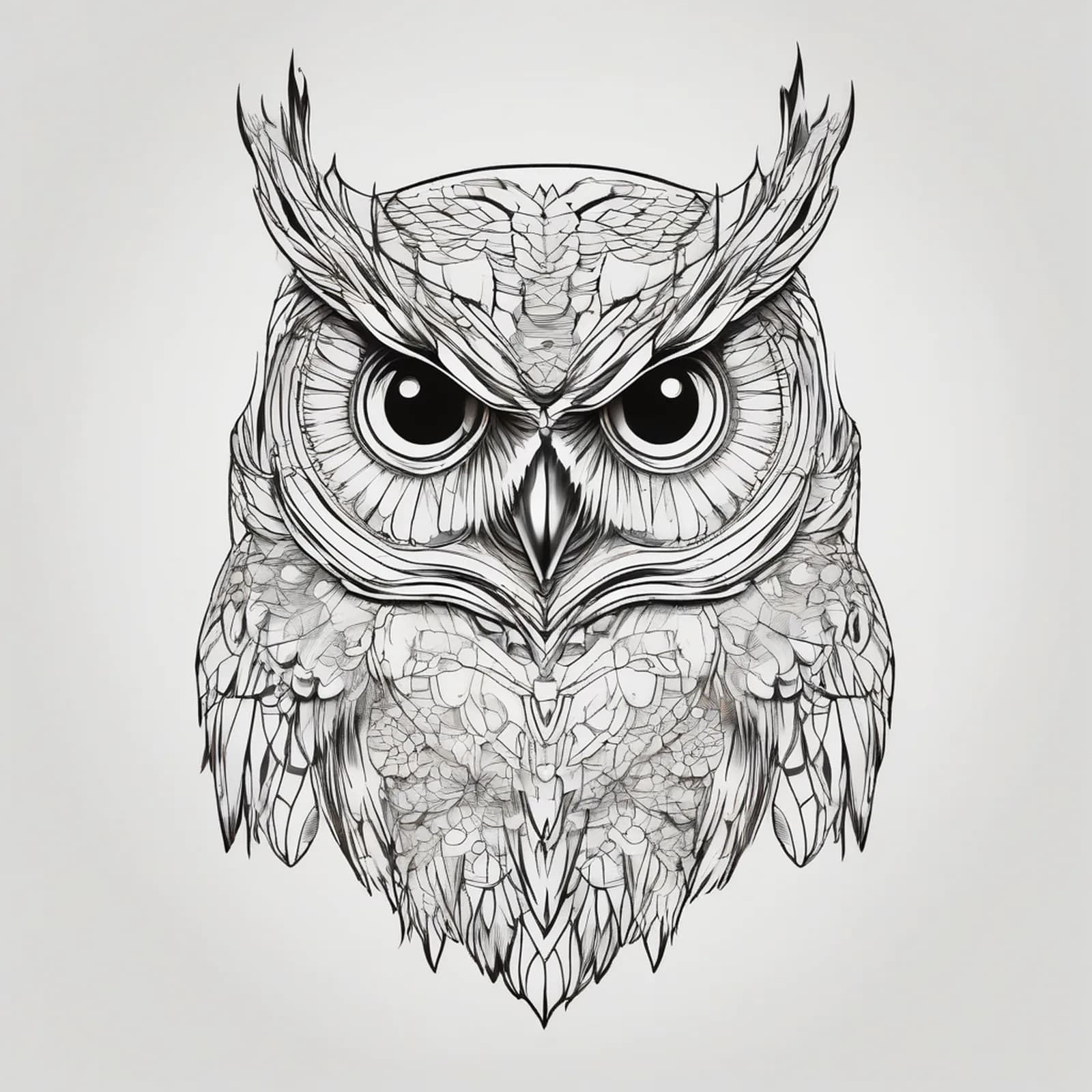 Sketch Style Owl tattoo design