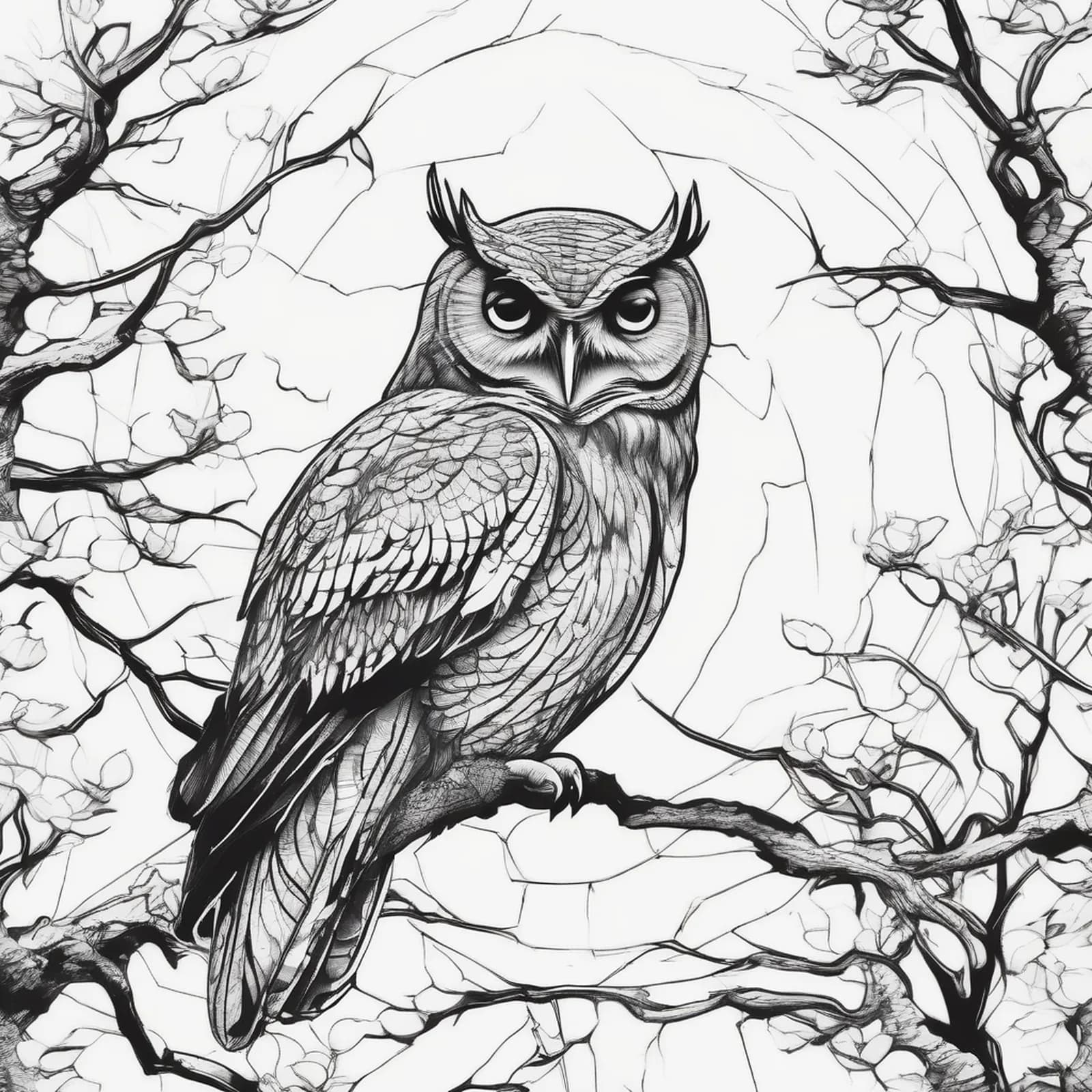 Sleeping Owl tattoo design