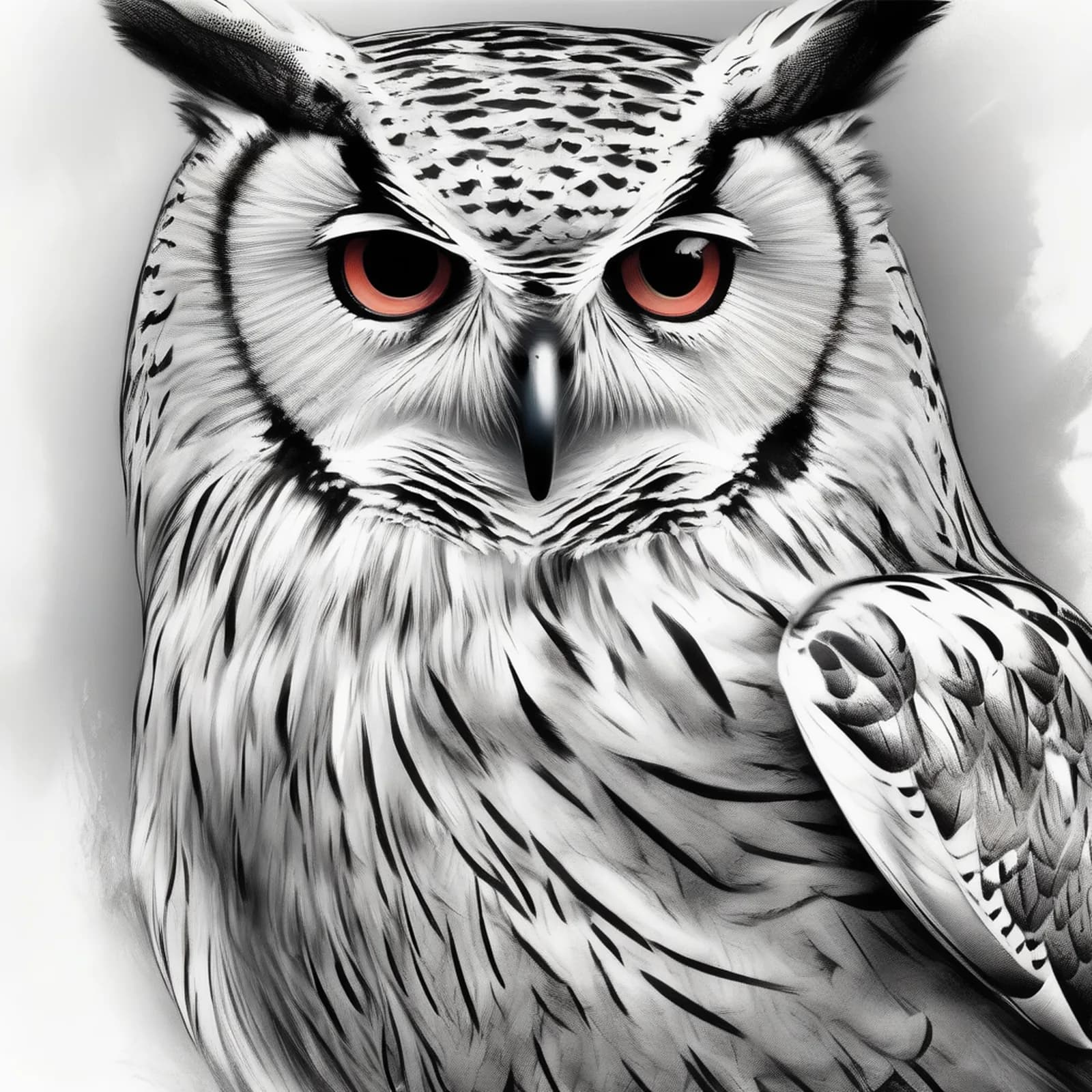 Tiny Owl tattoo design, alternative version 2