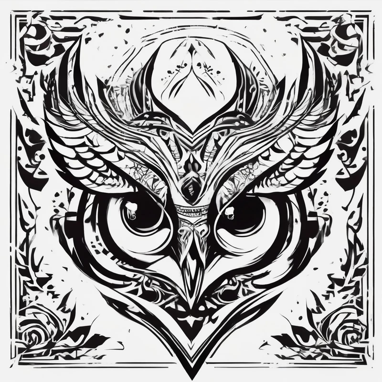Tribal Owl tattoo design