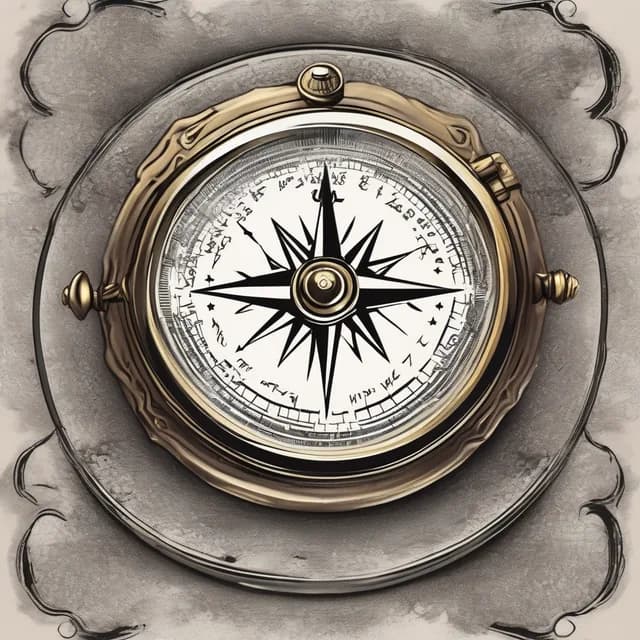 Antique Brass Pocket Compass tattoo design