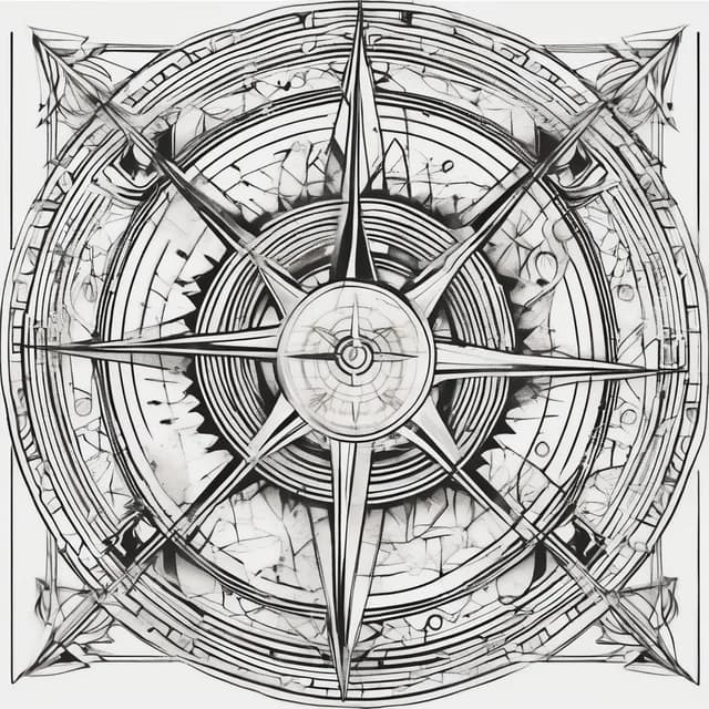 Art Deco Compass tattoo design