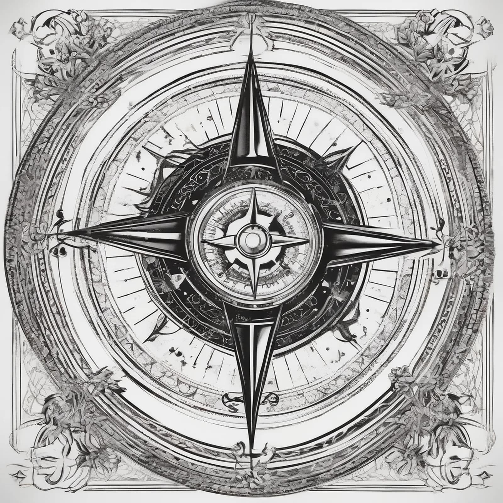 Astrolabe Compass tattoo design