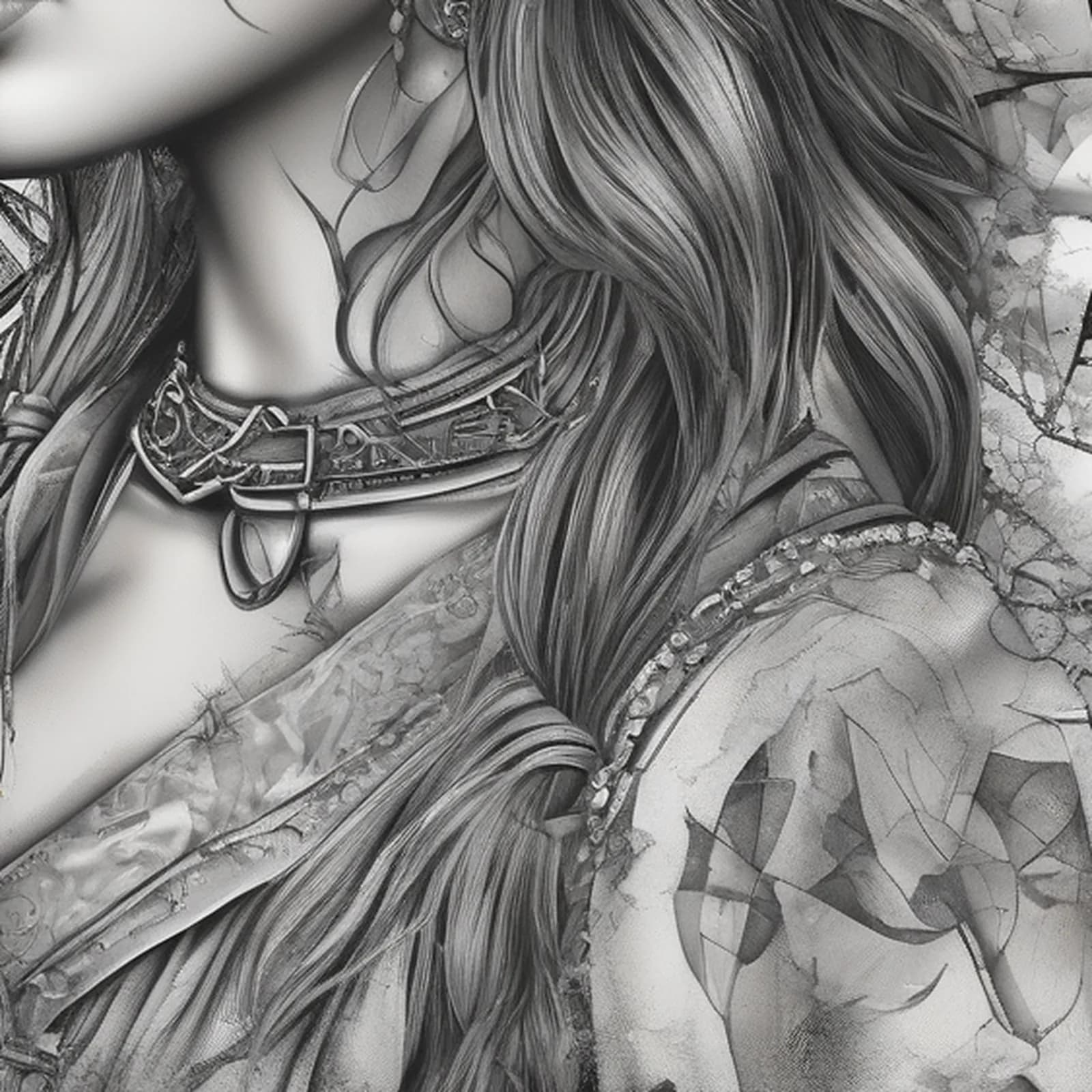 Broken Compass tattoo design, close-up detail