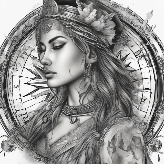 Broken Compass tattoo design
