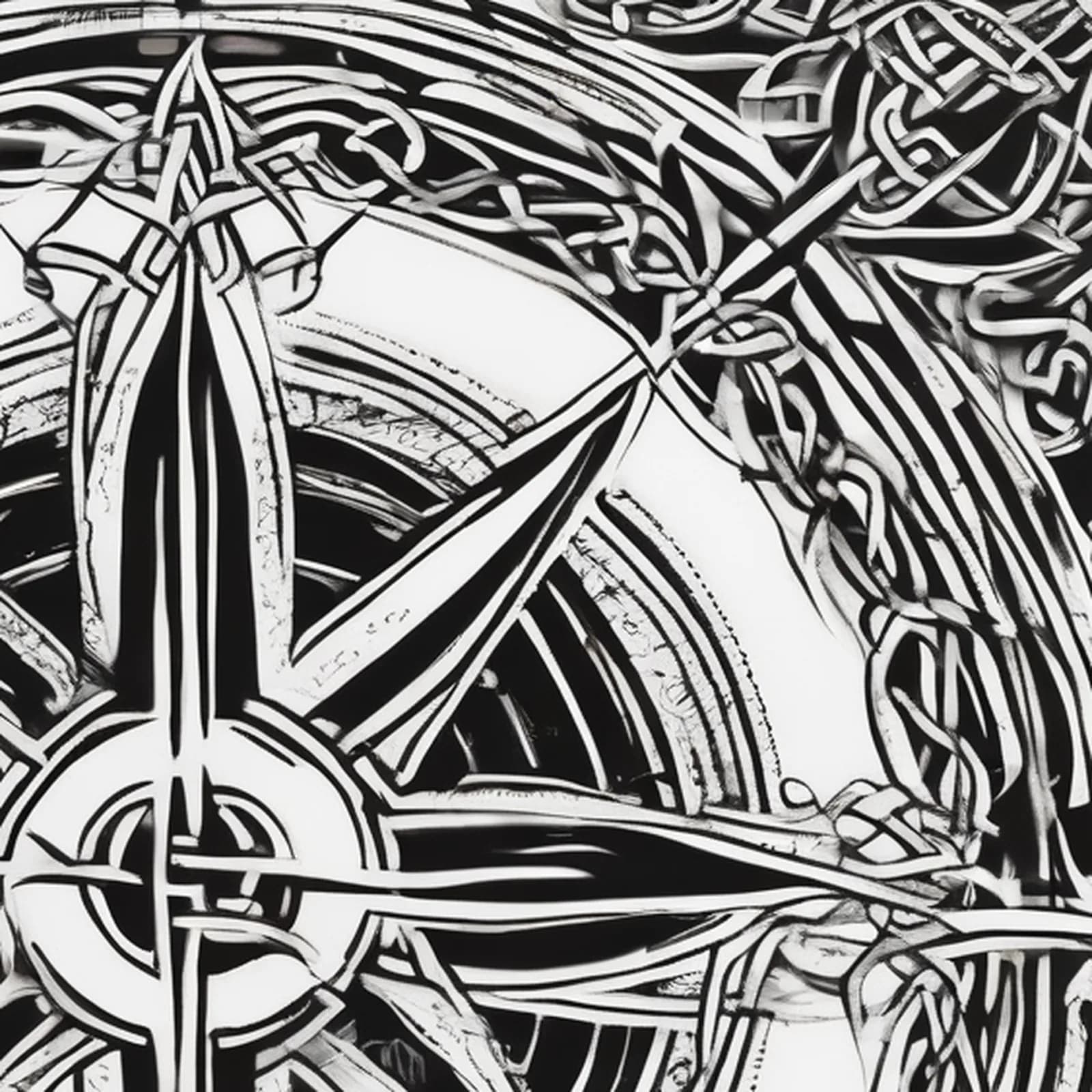 Celtic Knot Compass tattoo design, close-up detail