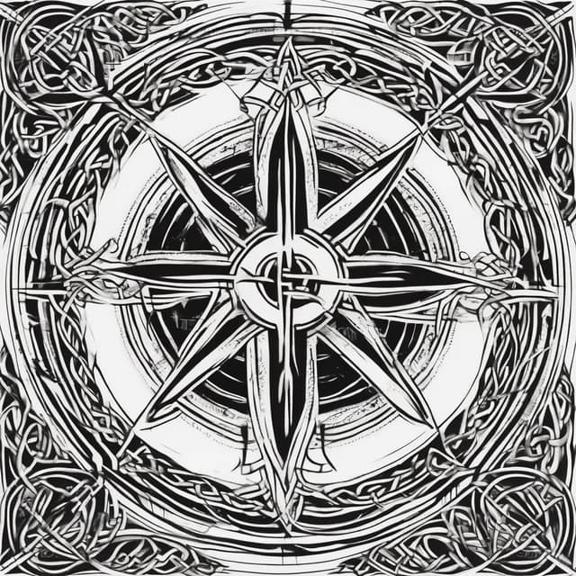 Celtic Knot Compass tattoo design