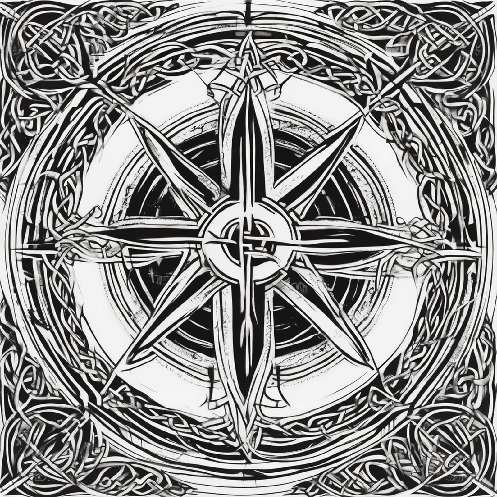 Celtic Knot Compass tattoo design